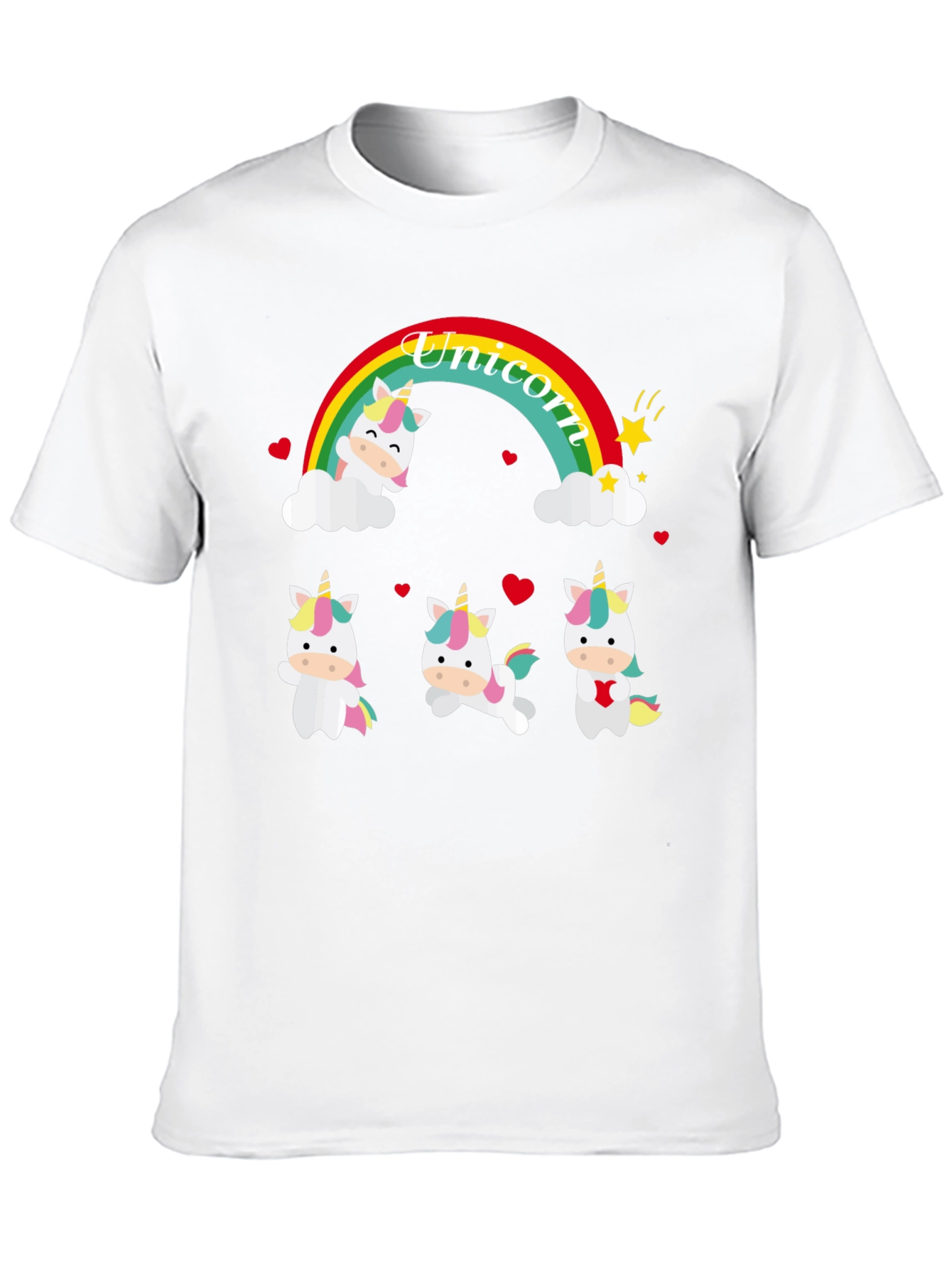 Unicorn Rainbow Graphic Tee - Black - 10