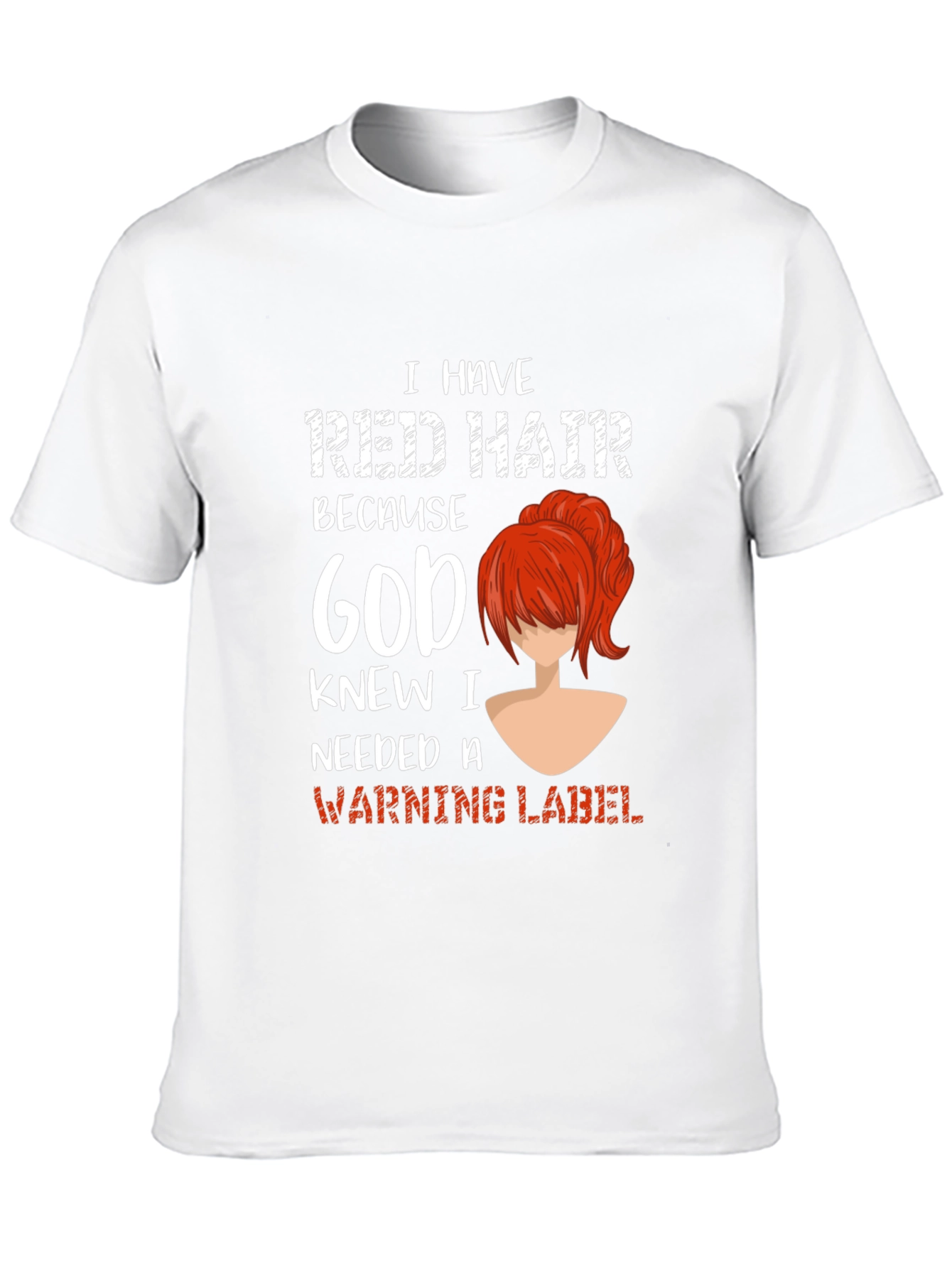Black Red Hair Warning Label Graphic Tee view 10
