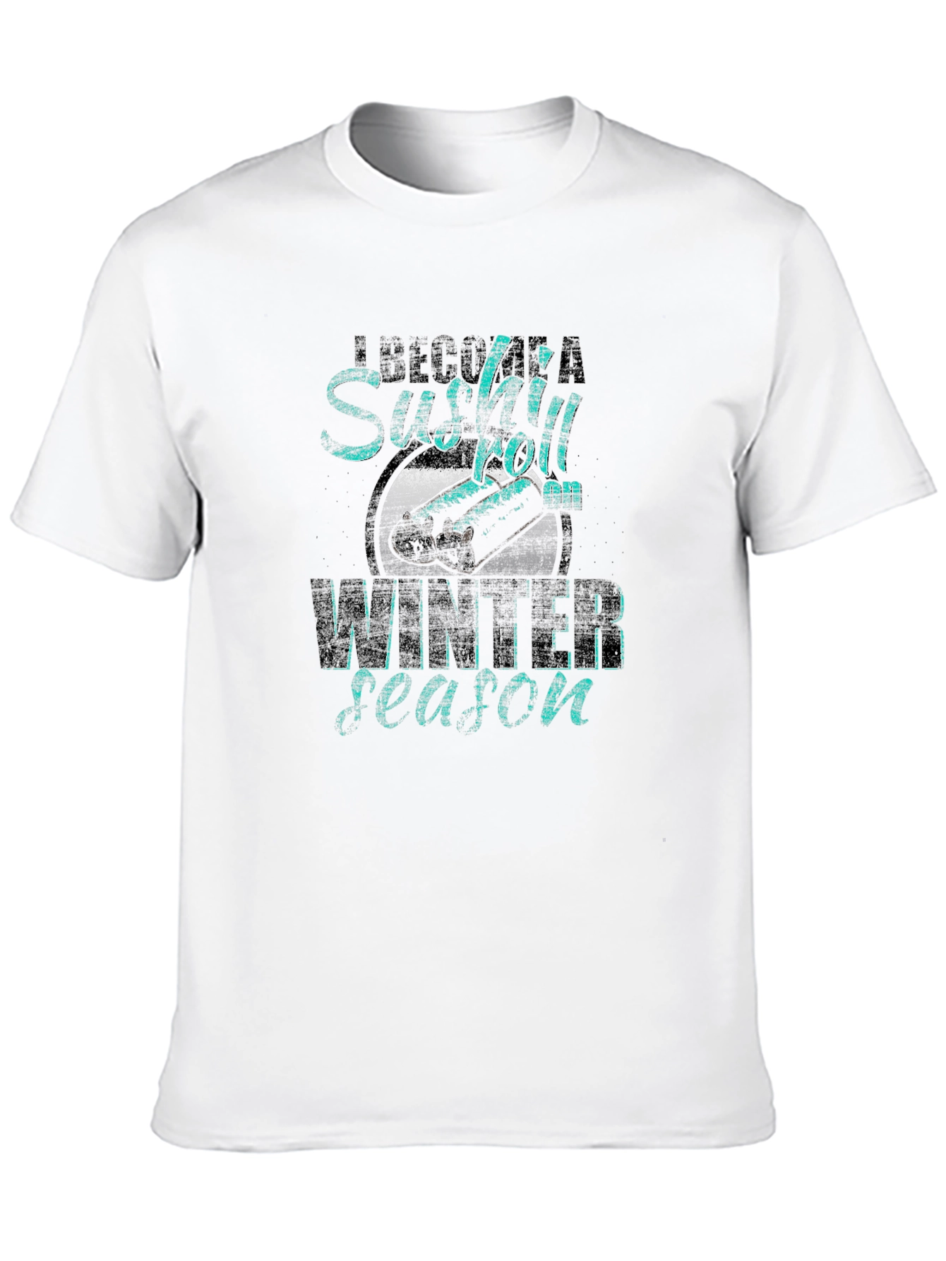 Black Sushi Roll Winter Season Graphic Tee view 10