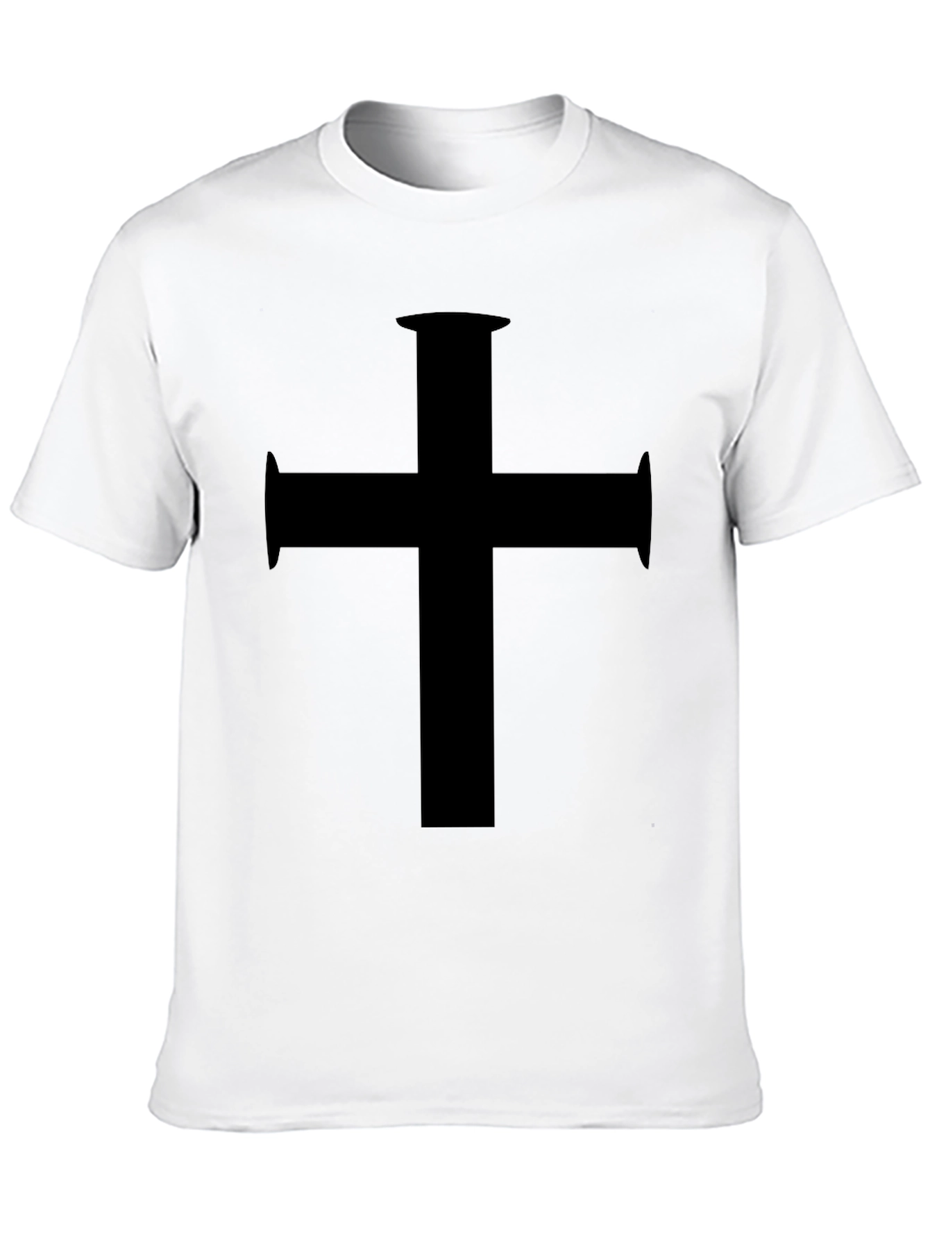 Black Black T-Shirt with Maltese Cross Design view 10