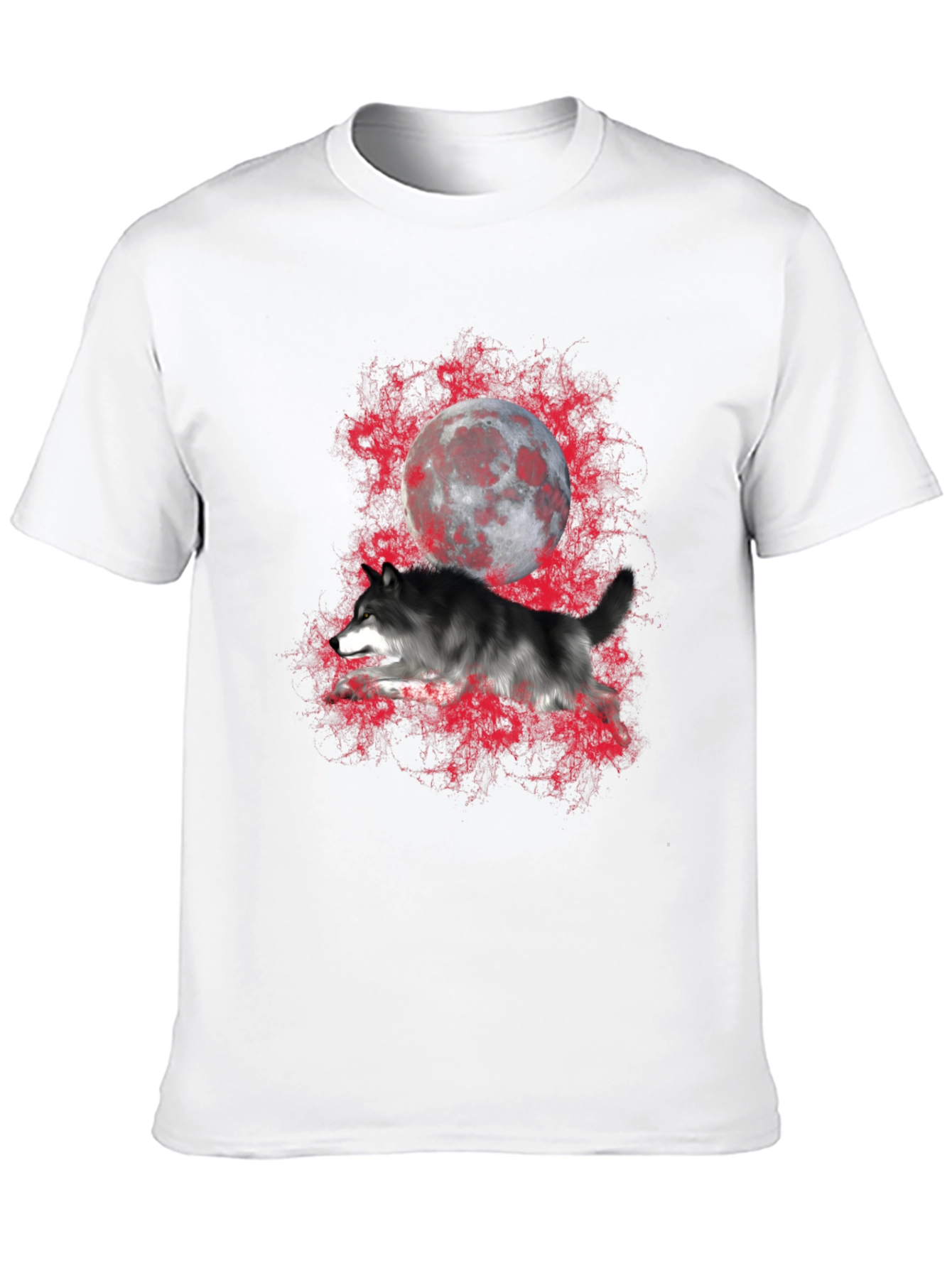 Black Wolf and Moon Graphic T-Shirt view 10