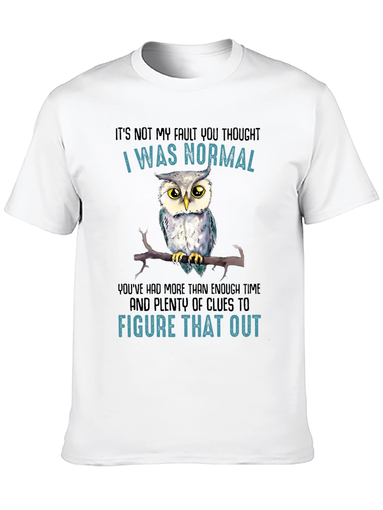 Black It's Not My Fault Owl T-Shirt view 10