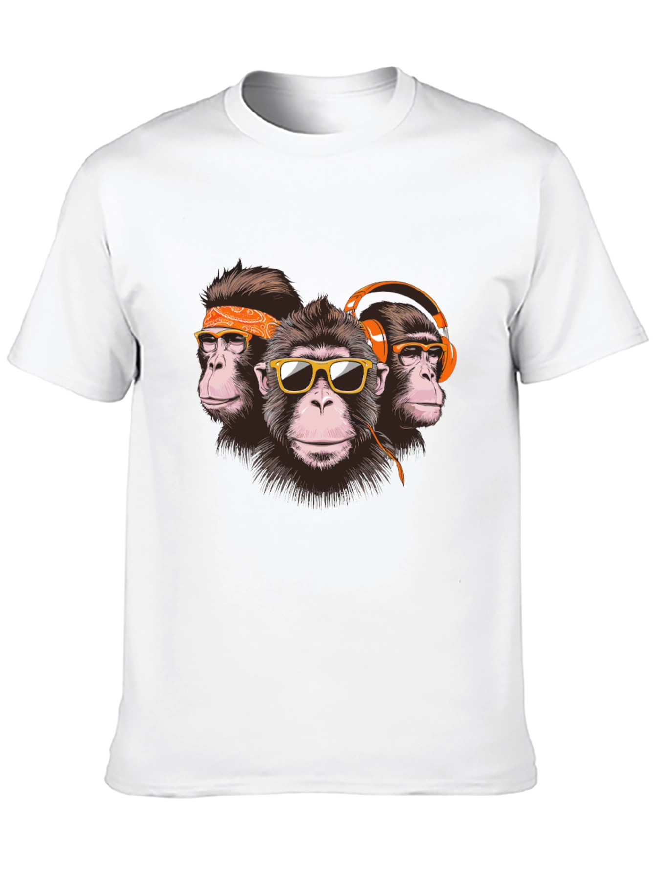 Black Monkey Trio Graphic Tee - Cool & Quirky Design view 10
