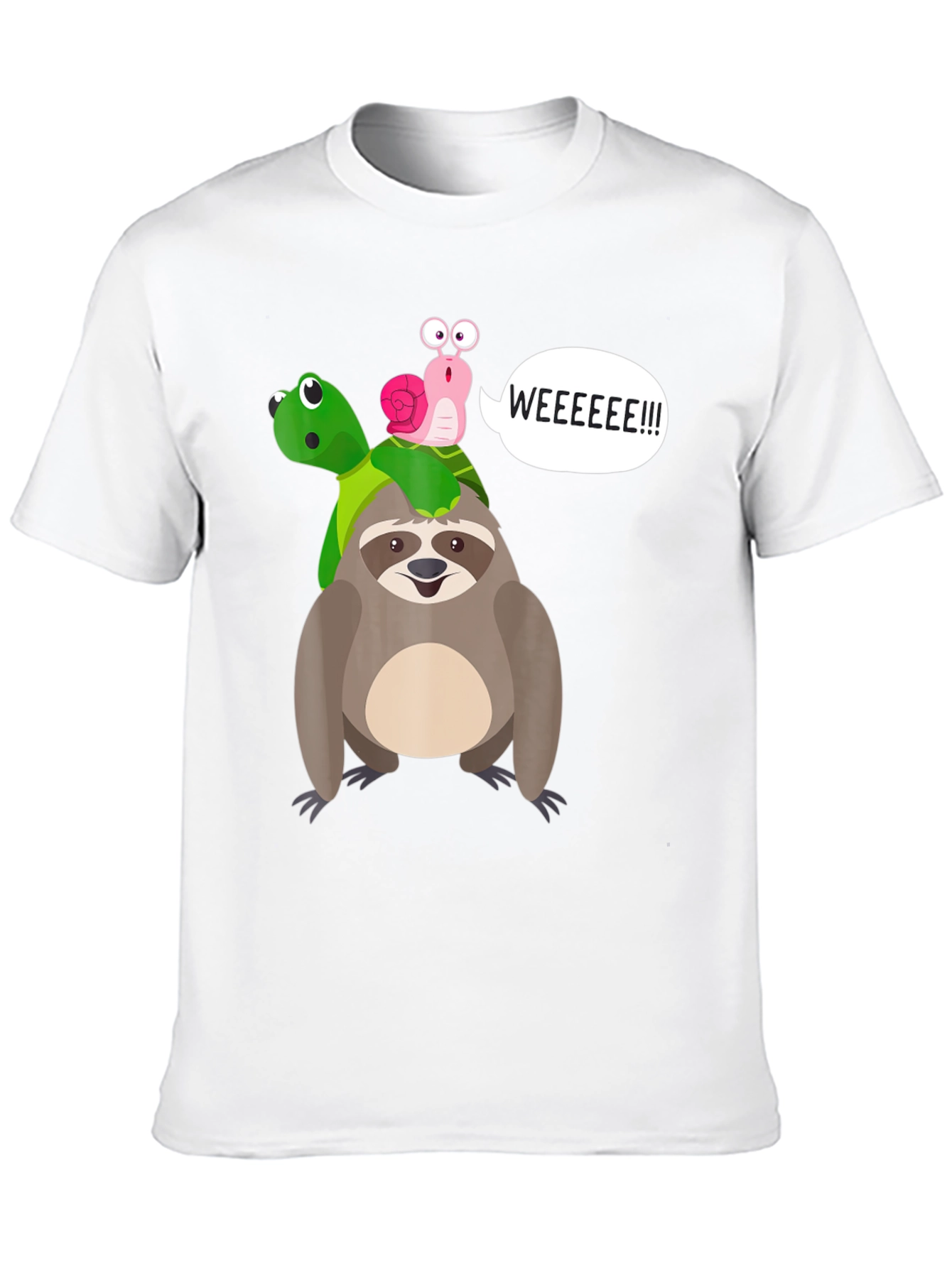 Black Sloth, Turtle, and Snail Graphic Tee view 10