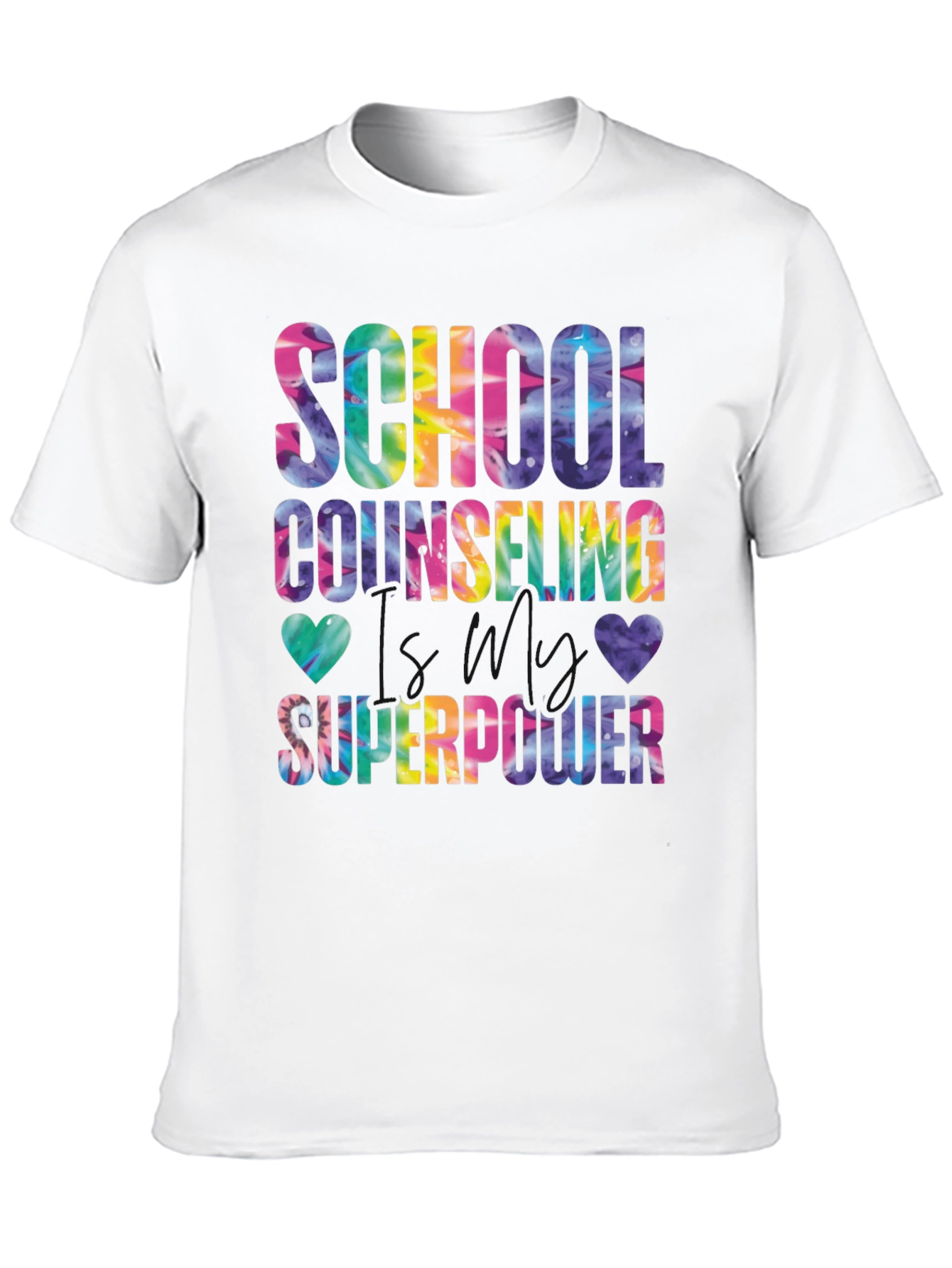 School Counseling Superpower Tie-Dye Graphic T-Shirt - 10