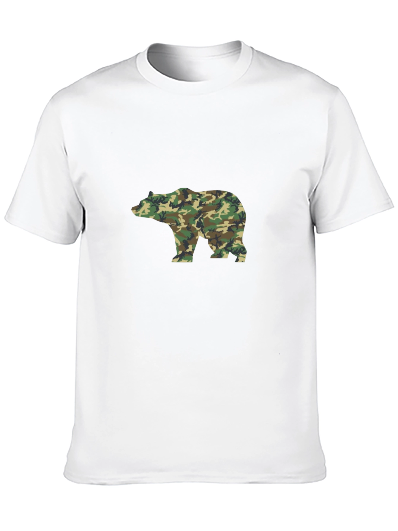 Black Camo Bear Graphic Tee - Black Cotton Blend Casual Shirt view 10