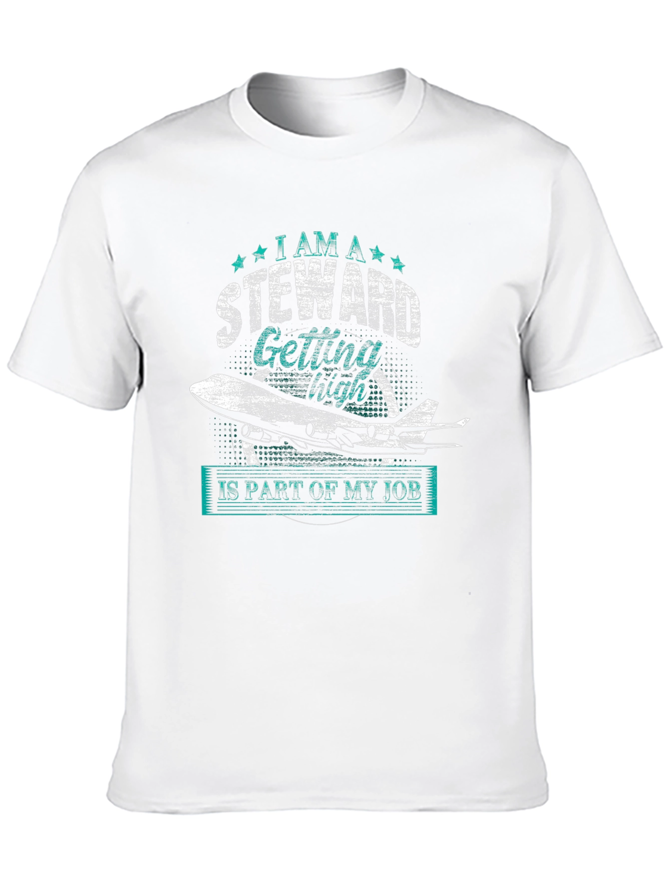 Black Steward Getting High T-Shirt - Aviation Humor Tee view 10