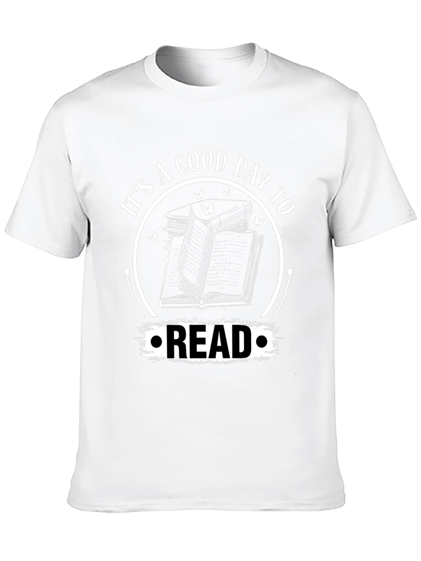 Black It's a Good Day to Read T-Shirt, Black Cotton Tee view 10