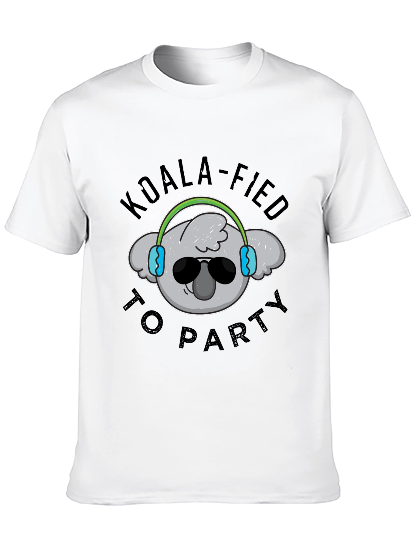 Black Koala-fied to Party Black T-Shirt view 10
