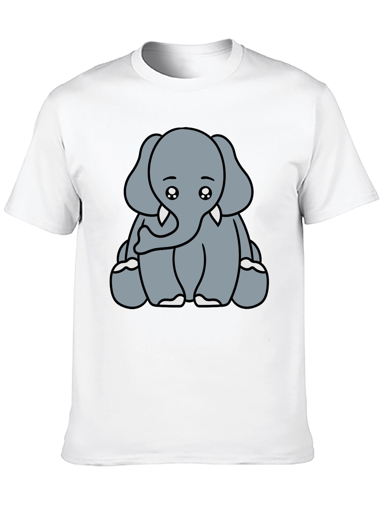 Black Cute Elephant Graphic Tee - Soft Cotton Blend view 10