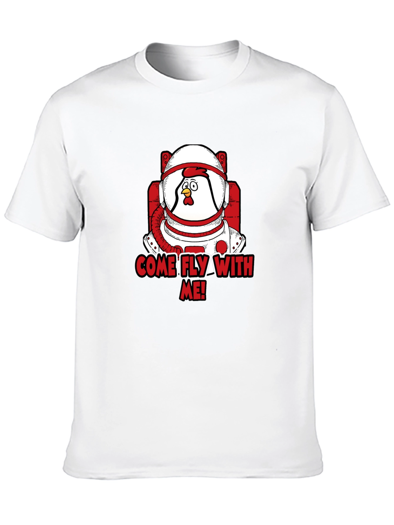 Black Astronaut Chicken T-Shirt - Come Fly With Me! view 10