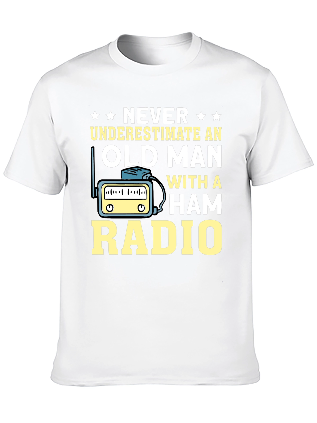 Black Ham Radio Old Man T-Shirt - Black view 10