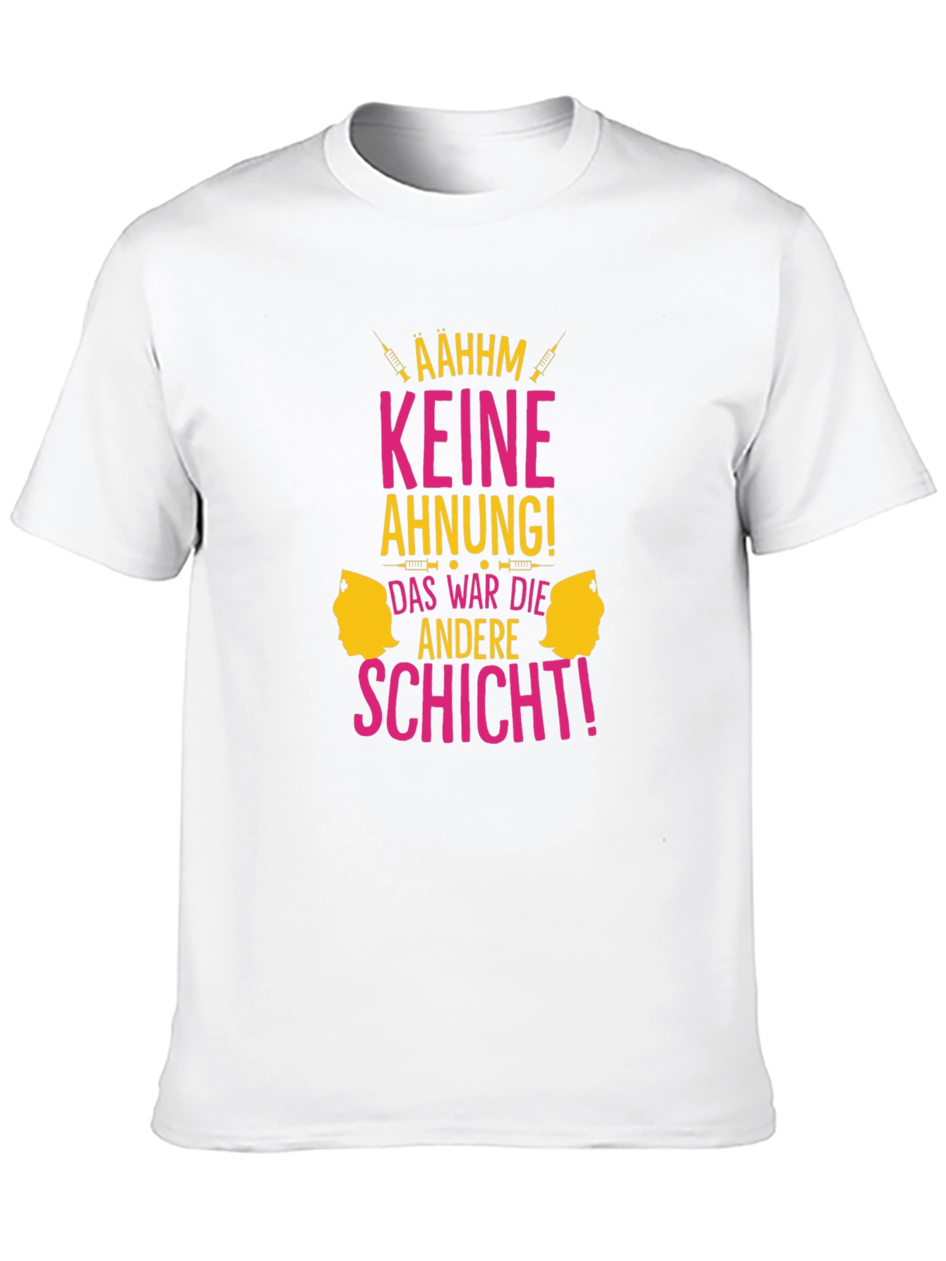 Black Funny Nurse T-Shirt - Keine Ahnung! Design view 10