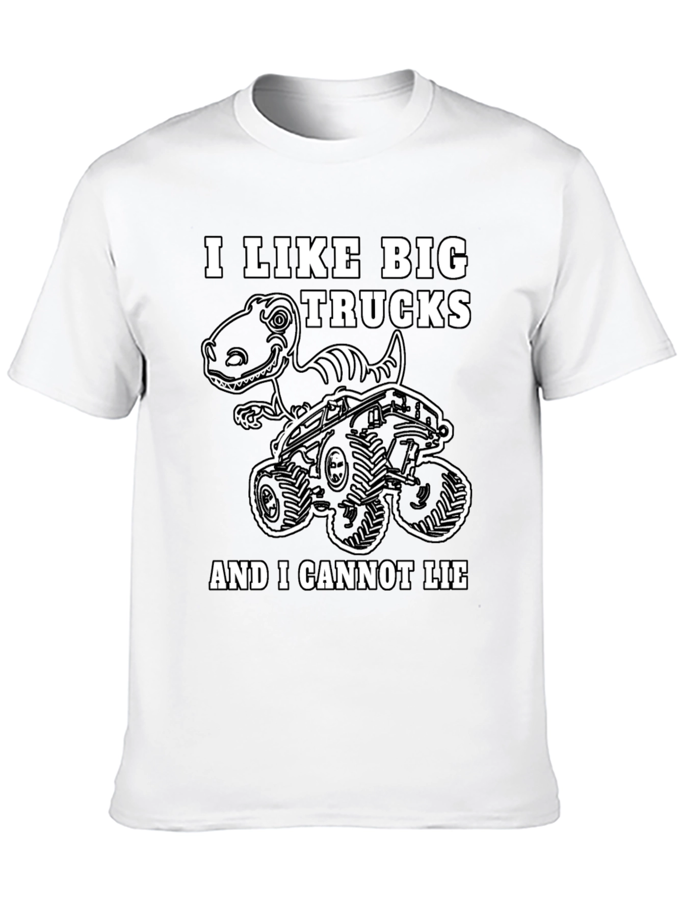 Black Big Trucks and Dinosaurs T-Shirt view 10