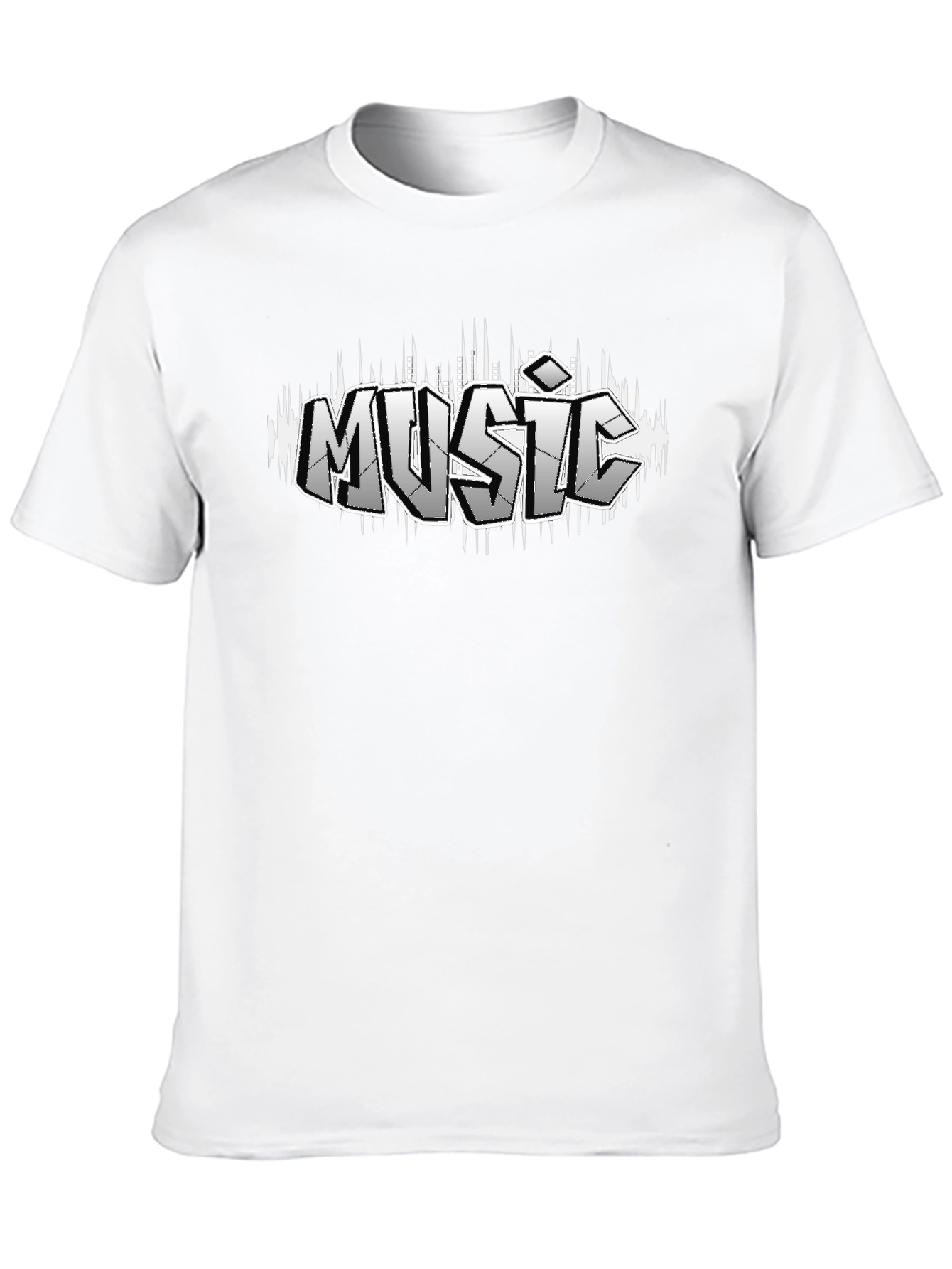 Black Music Graffiti Style Black T-Shirt view 10