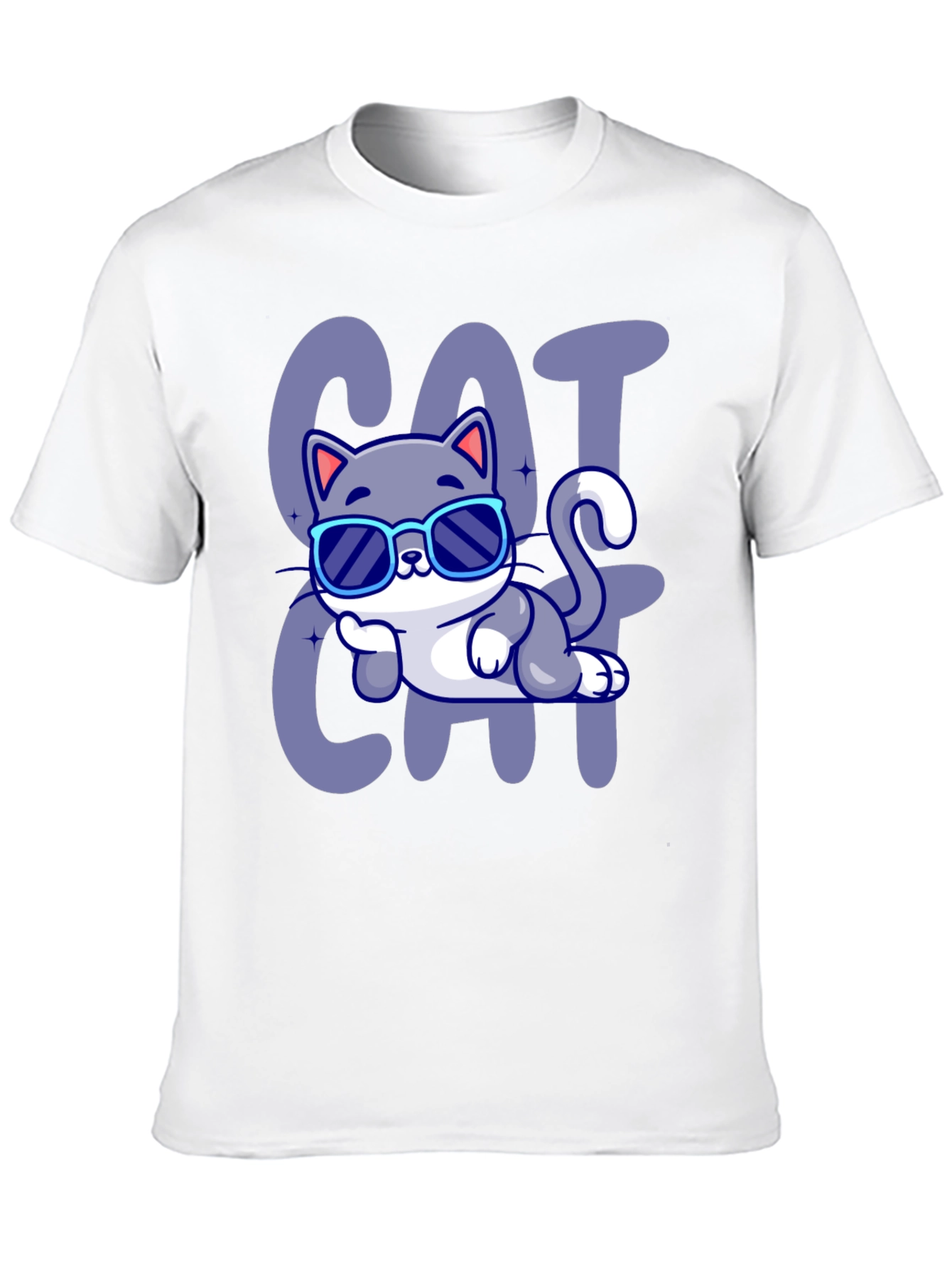 Black Cool Cat Cartoon T-Shirt view 10