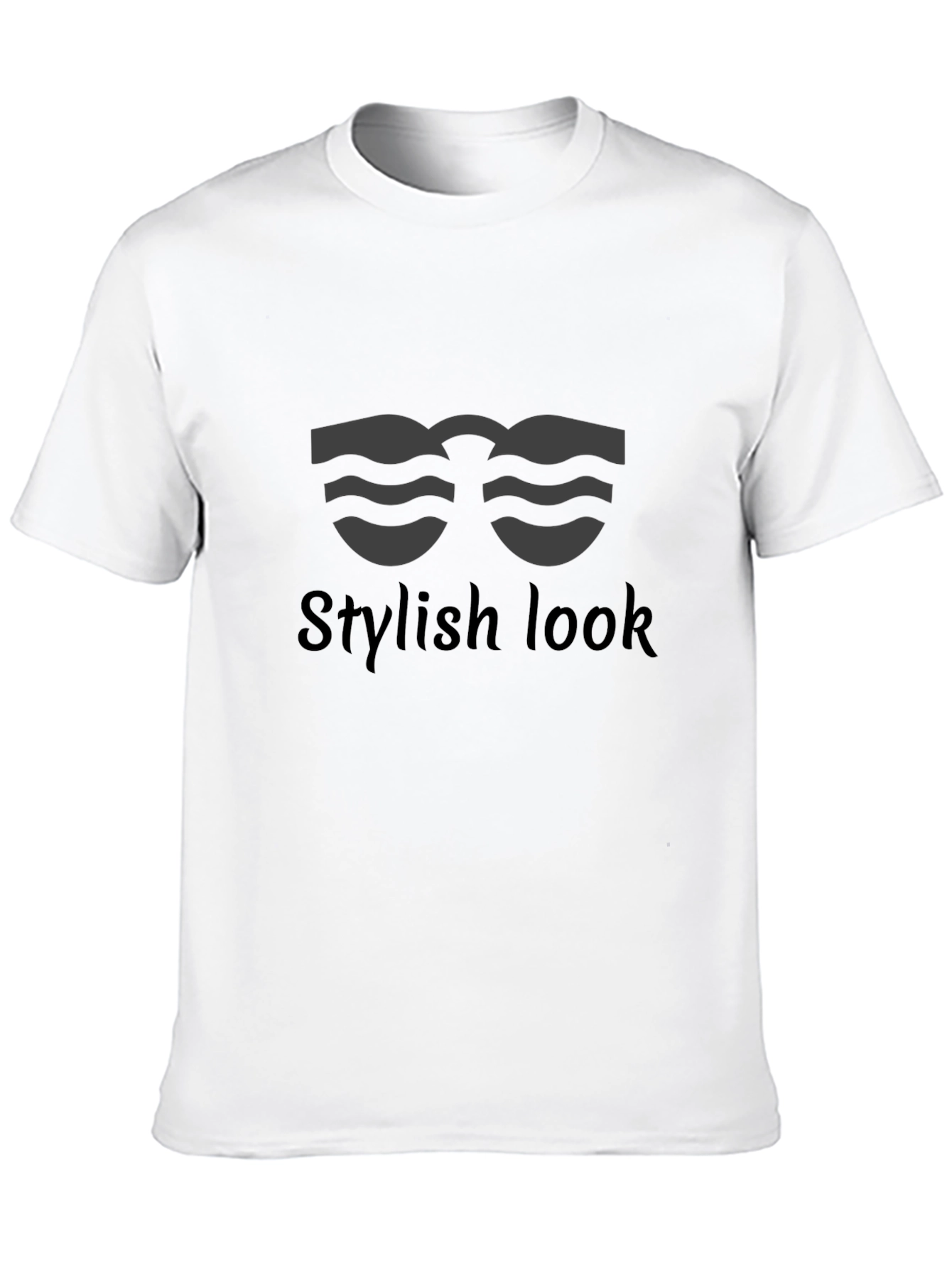 Black Stylish Look Graphic Tee - Men's Black T-Shirt view 10