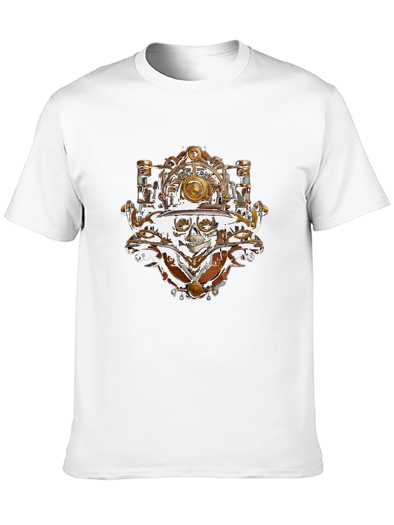 Black Steampunk Skull T-Shirt - Unique Graphic Tee view 10