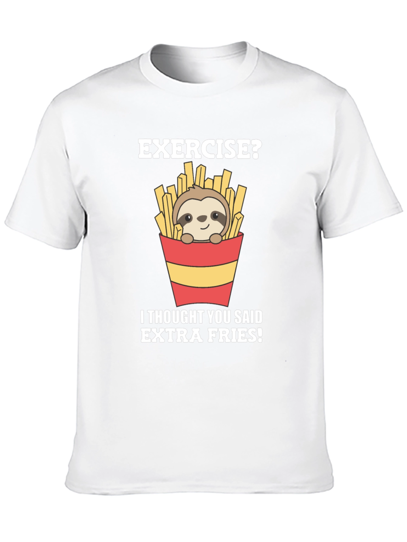 Black Exercise? Extra Fries Sloth Graphic Tee view 10