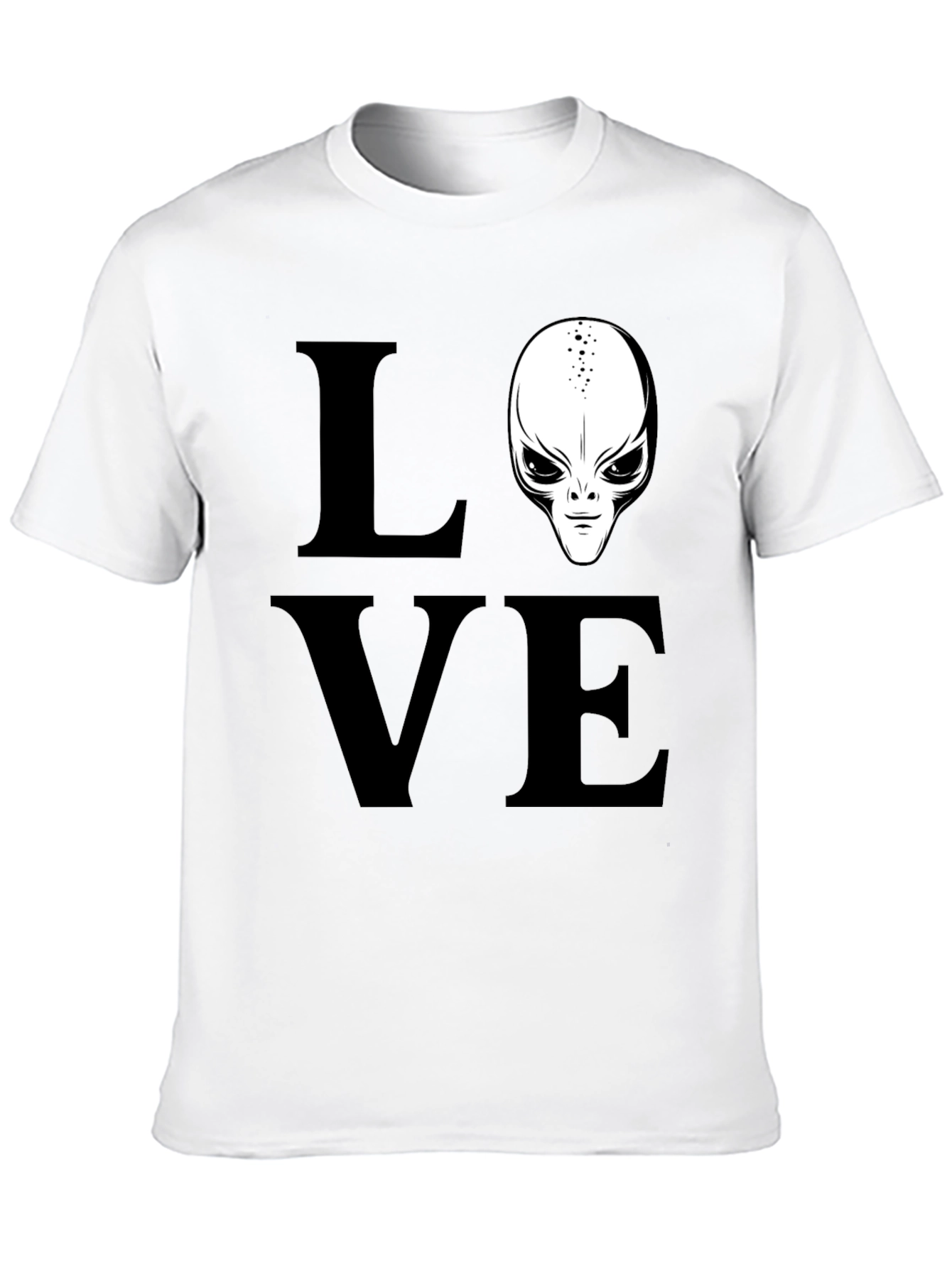 Black Love Alien Black T-Shirt, Sci-Fi Design view 10