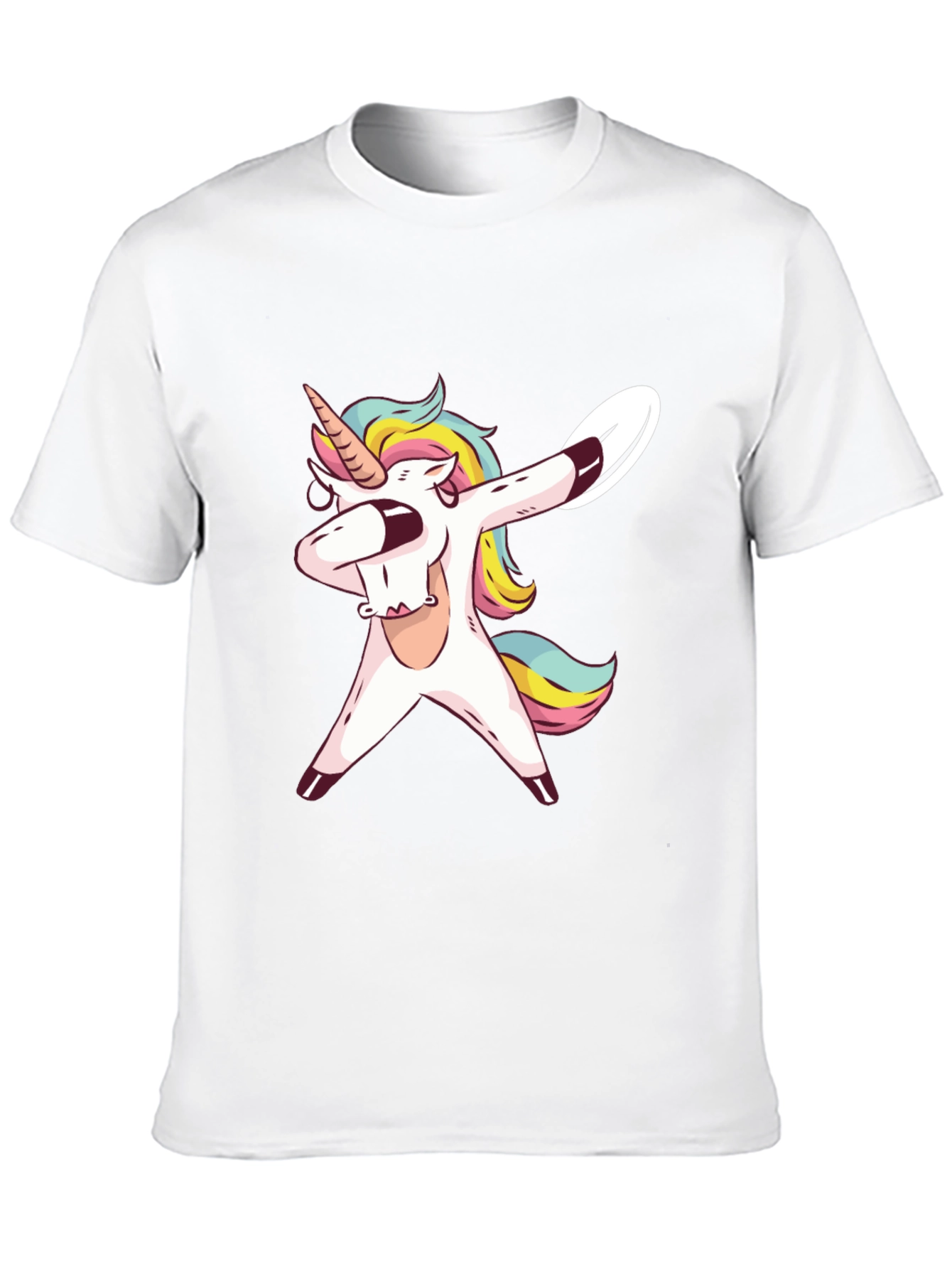 Black Dabbing Unicorn Graphic Tee - Black Cotton T-Shirt view 10