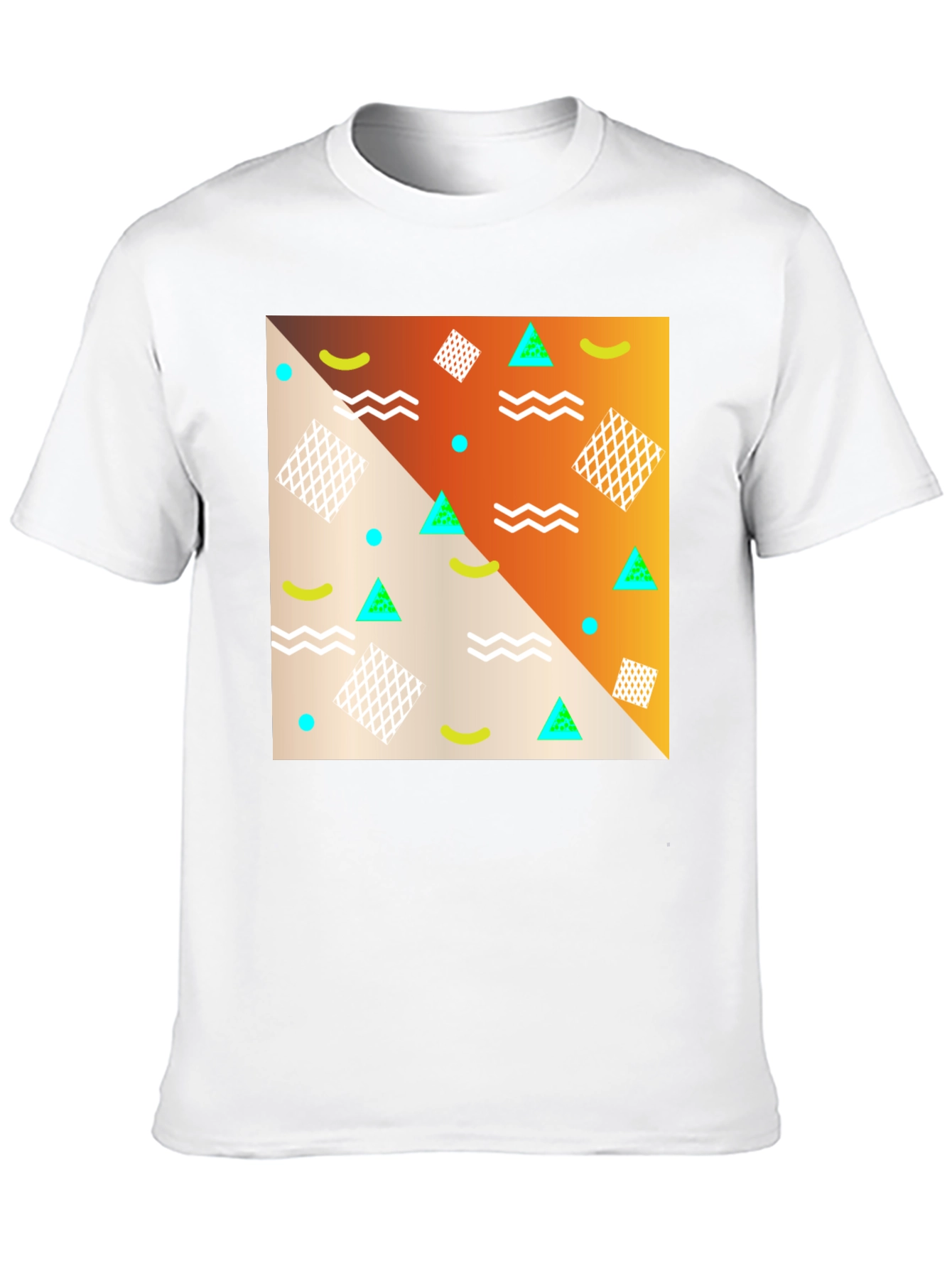 Black Retro Geometric Print T-Shirt view 10