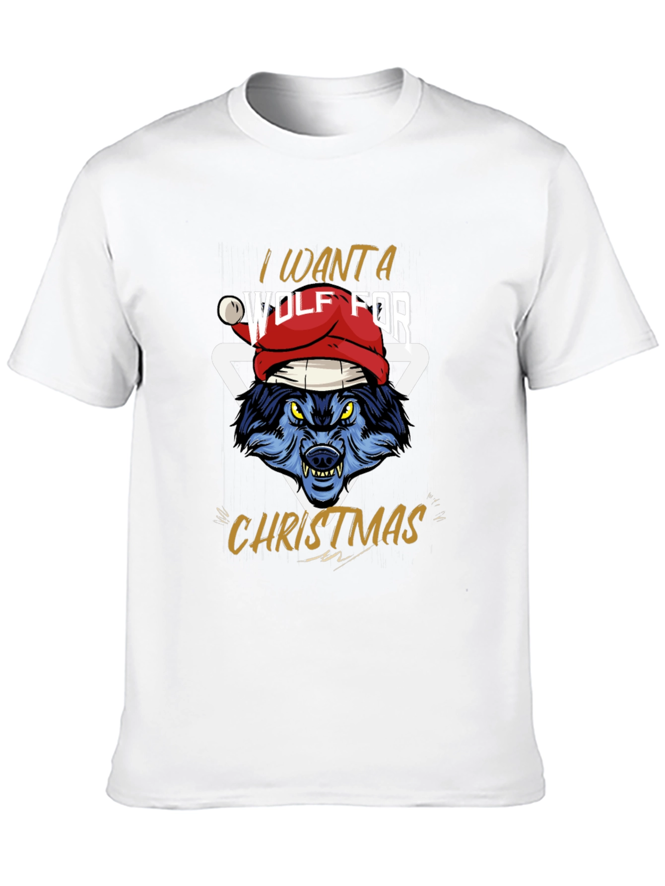 Black Wolf Christmas T-Shirt - I Want A Wolf For Christmas view 10