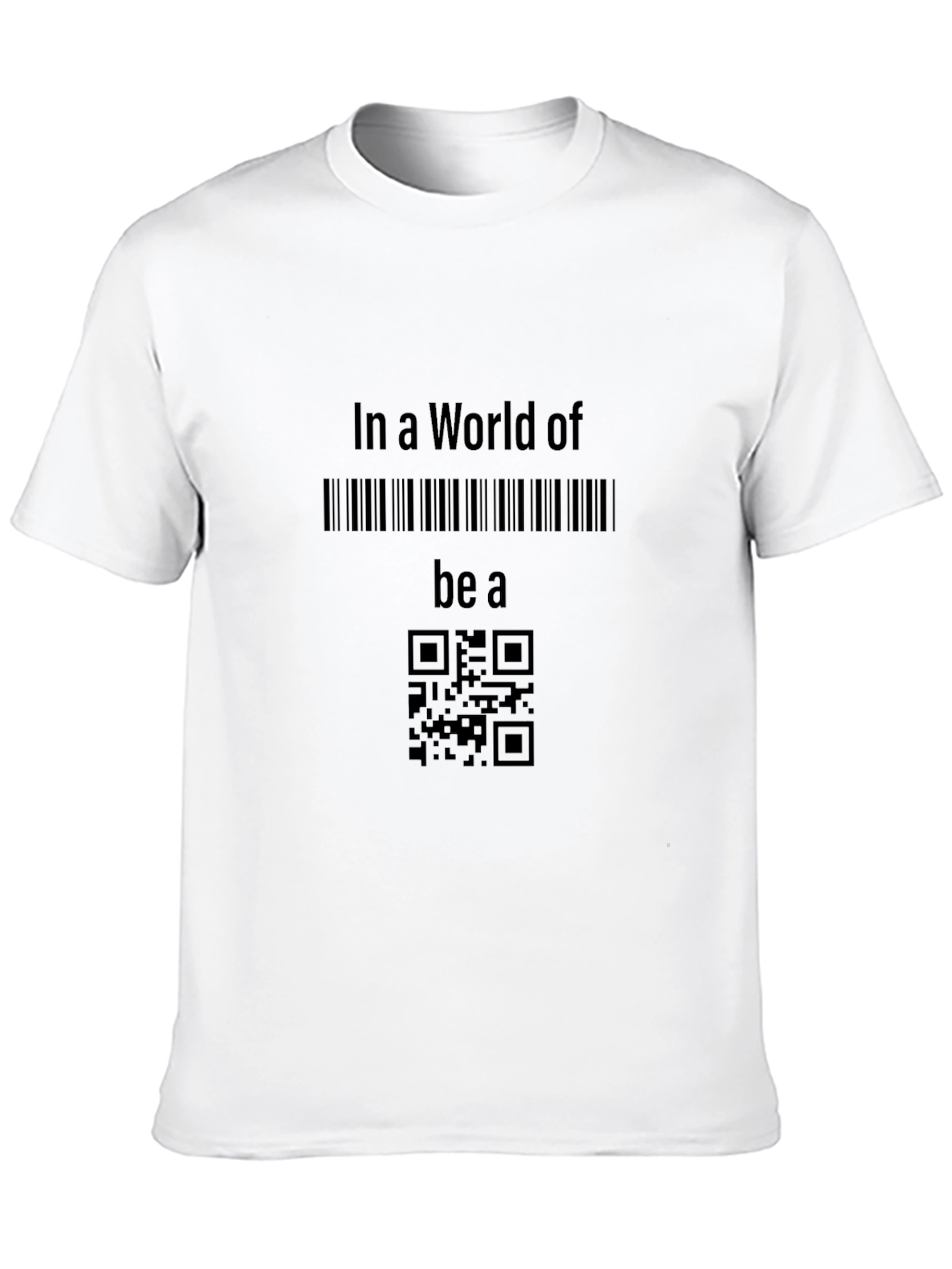 Black Be a QR Code T-Shirt - Unique Novelty Tee view 10
