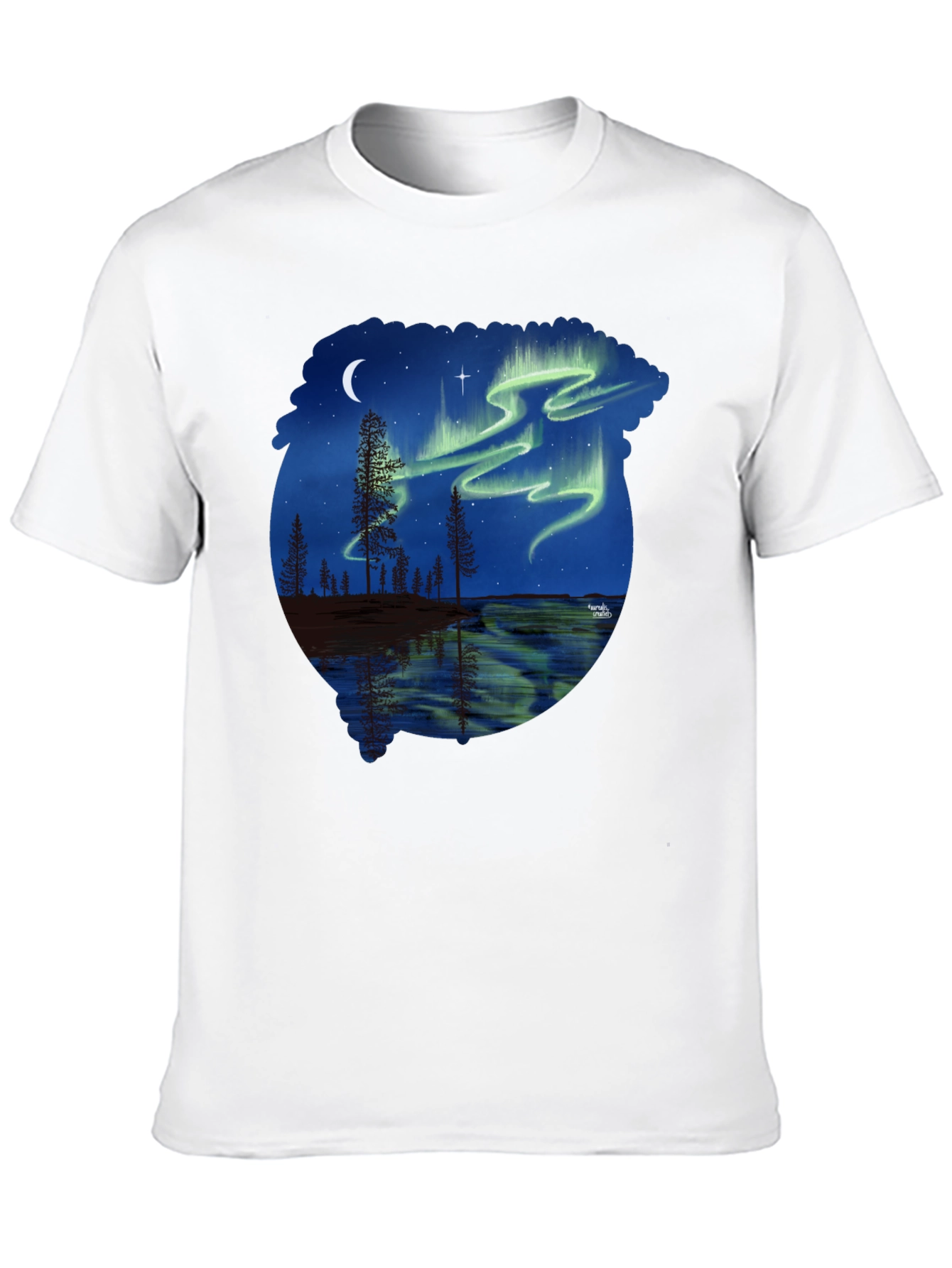 Black Aurora Borealis Graphic Tee - Nature Lover's T-Shirt view 10