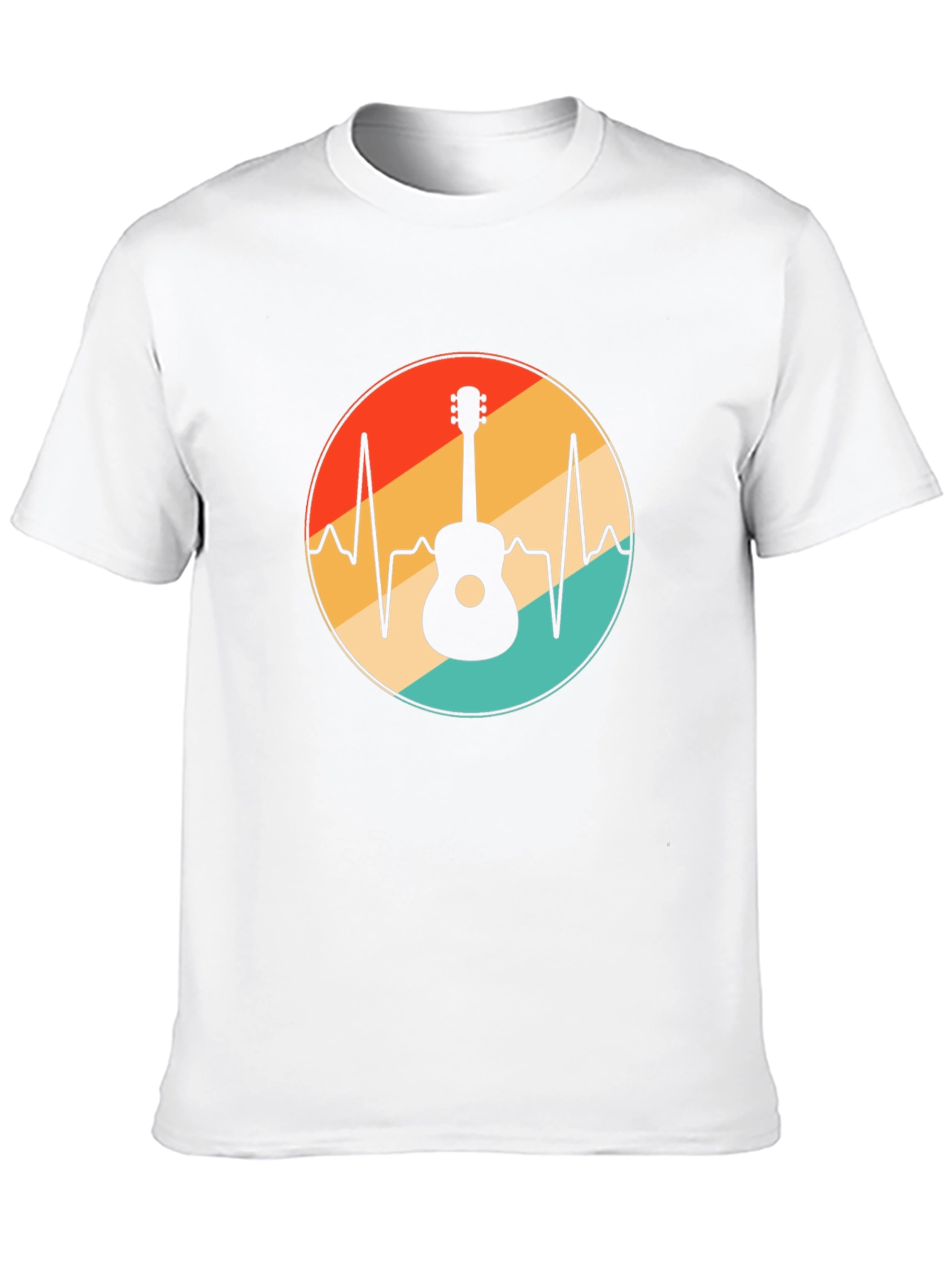 Black Guitar Heartbeat T-Shirt - Music Lover Tee view 10