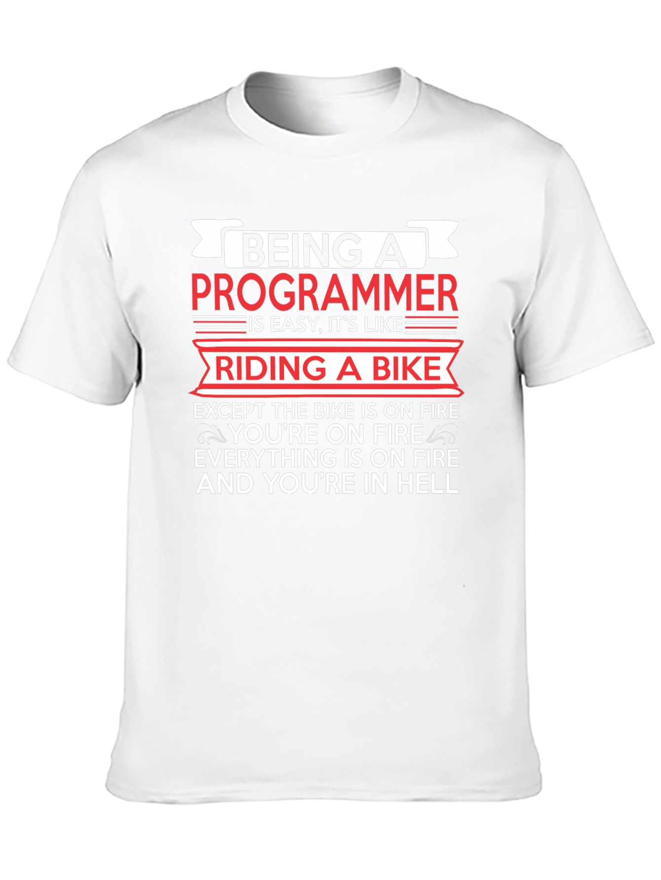 Black Programmer Humor T-Shirt - Riding a Bike in Hell view 10