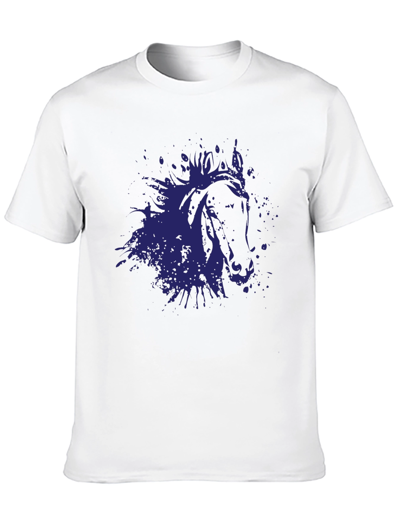 Black Abstract Horse Graphic Black T-Shirt view 10