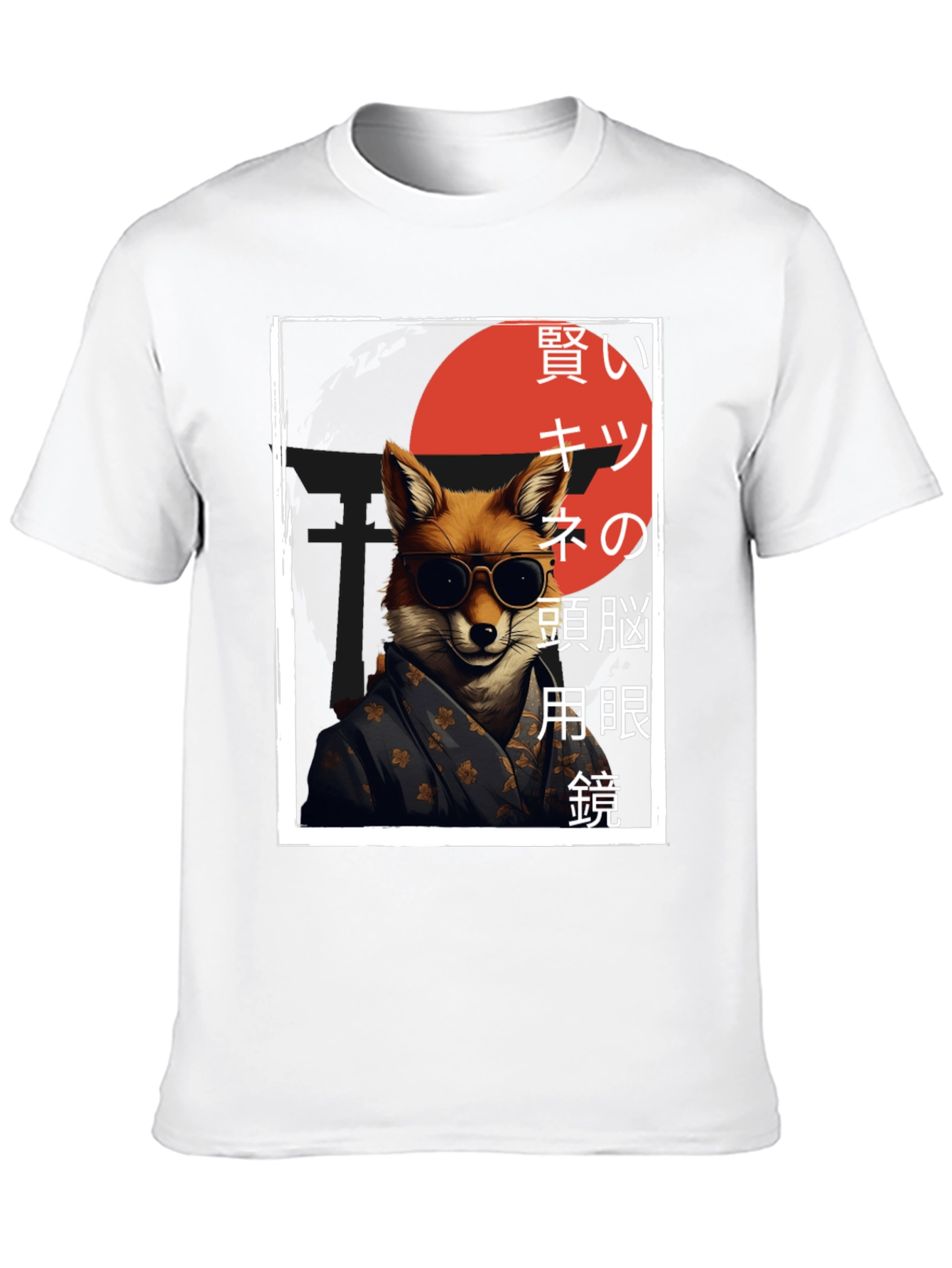 Black Cool Fox Graphic Tee - Japanese Inspired Streetwear view 10