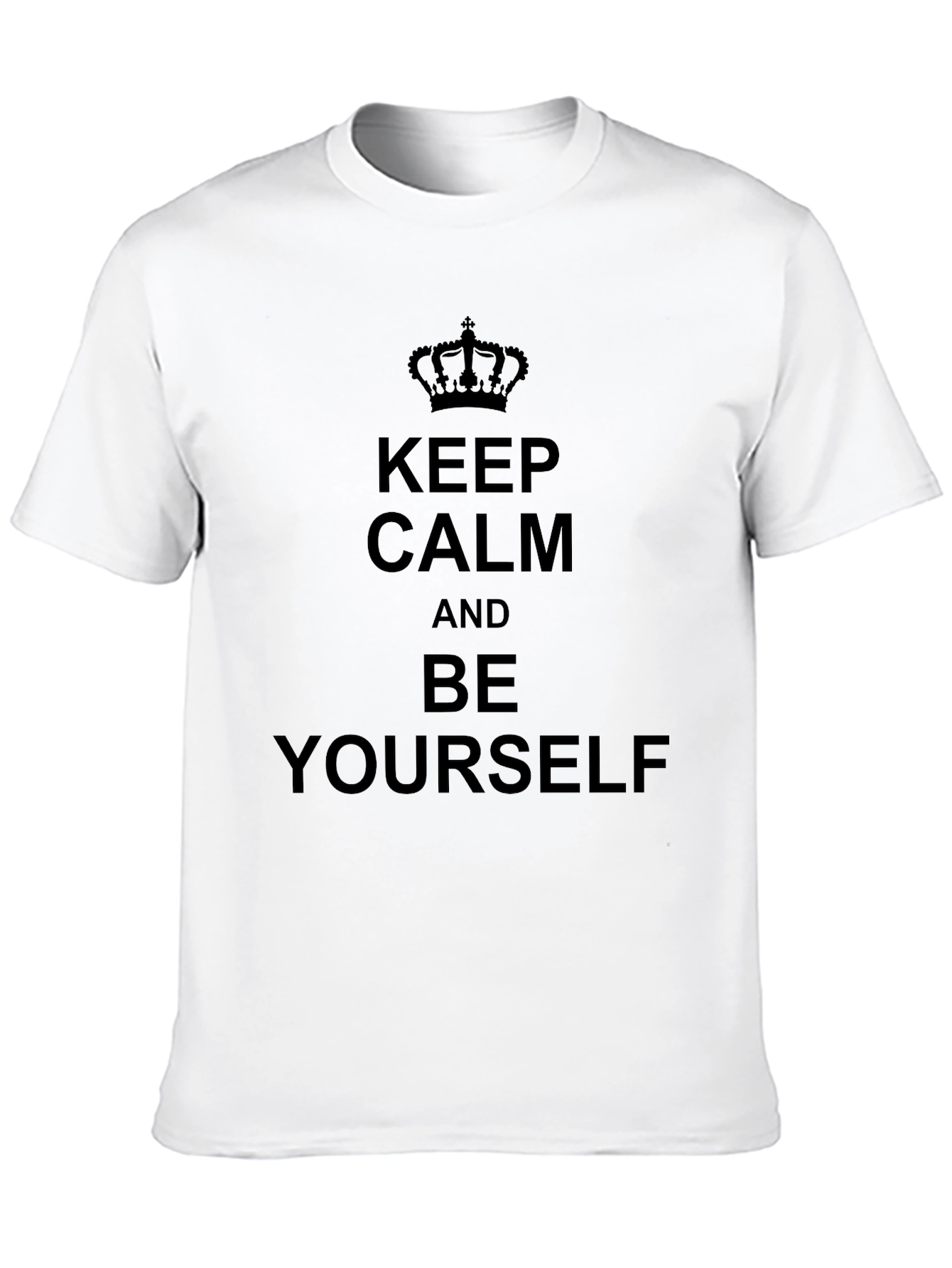 Black Keep Calm and Be Yourself Black T-Shirt view 10