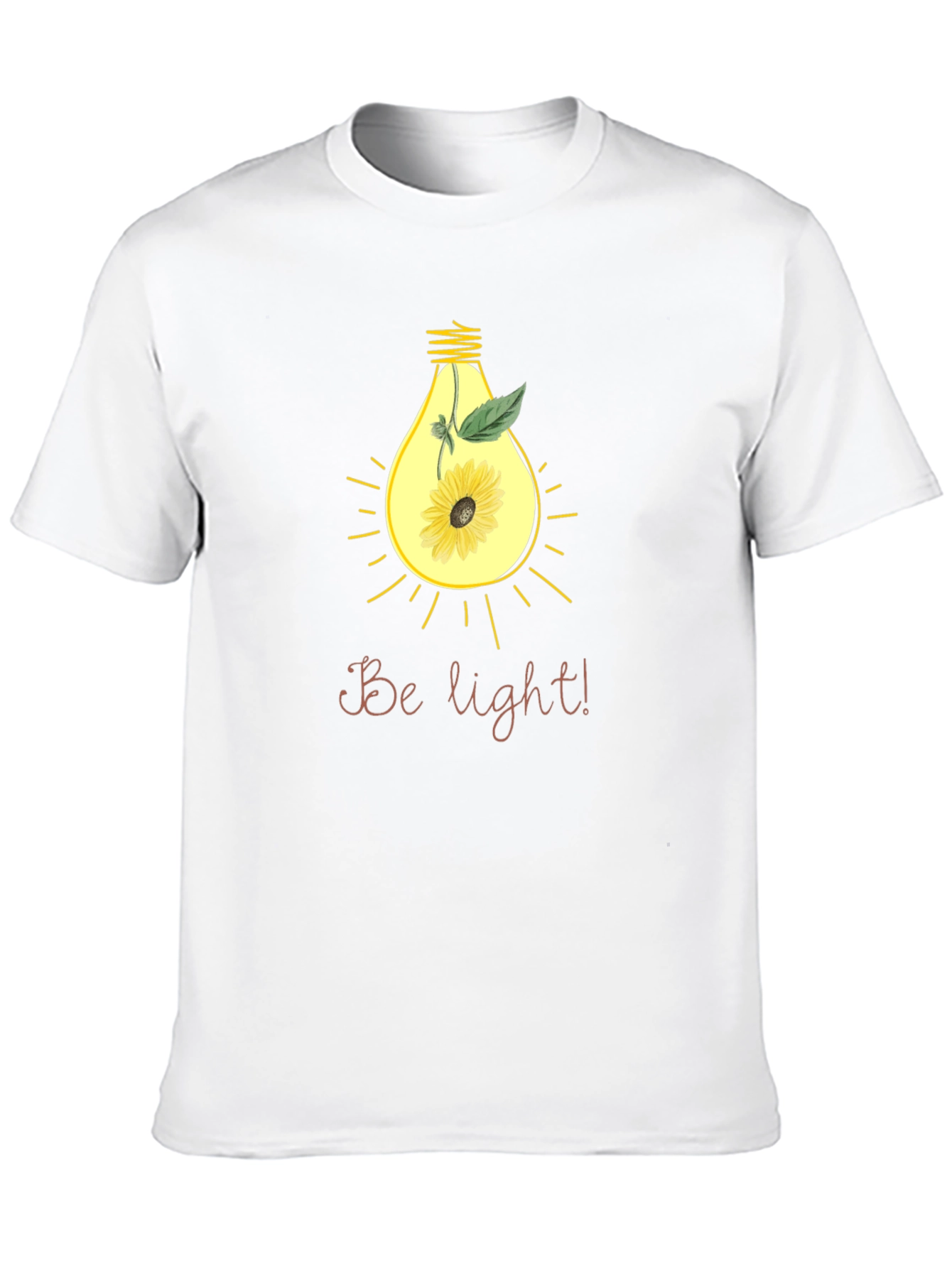 Black Be Light! Sunflower Bulb Graphic Black T-Shirt view 10