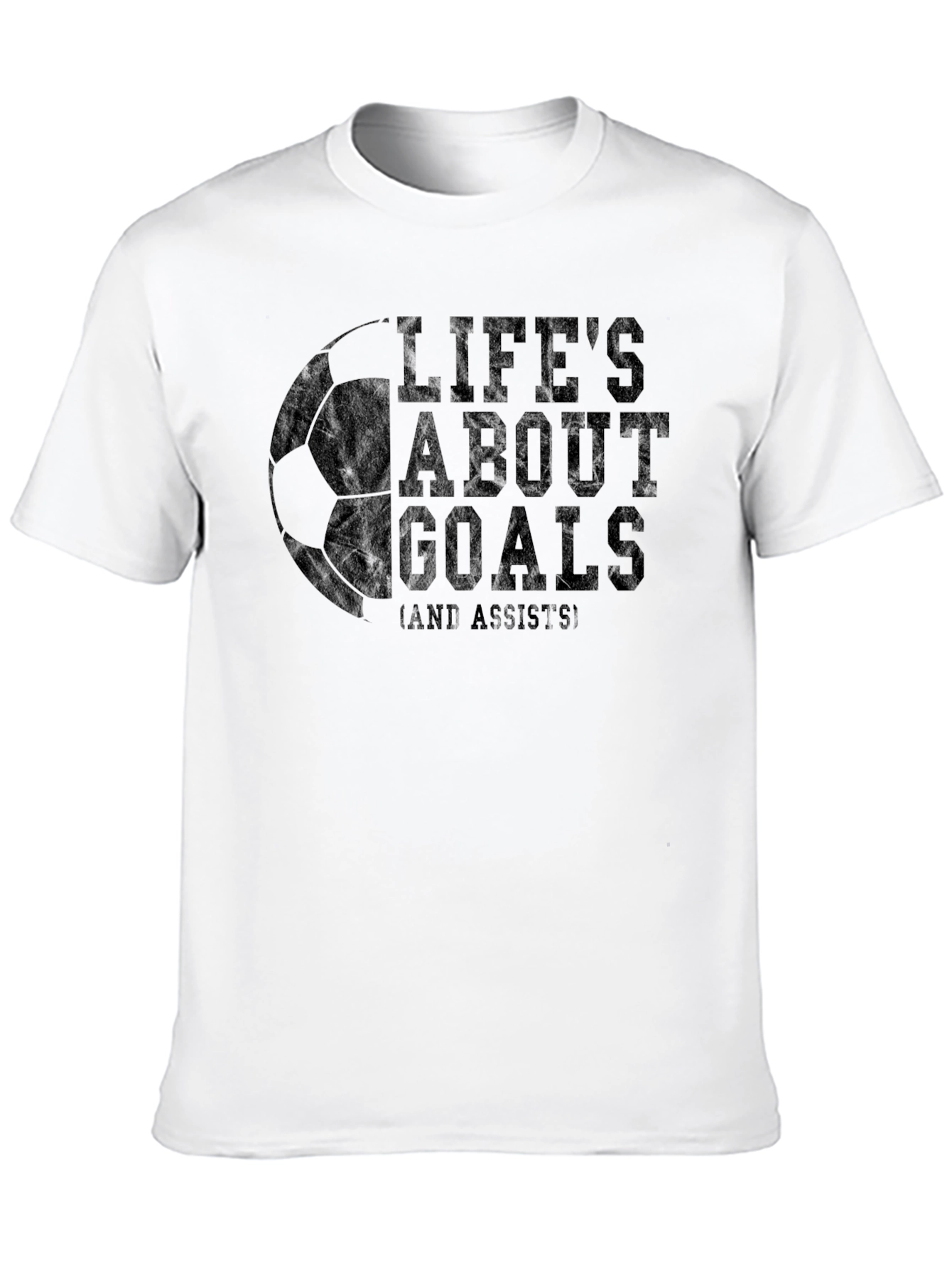 Black Life's About Goals T-Shirt - Soccer Fan Tee view 10