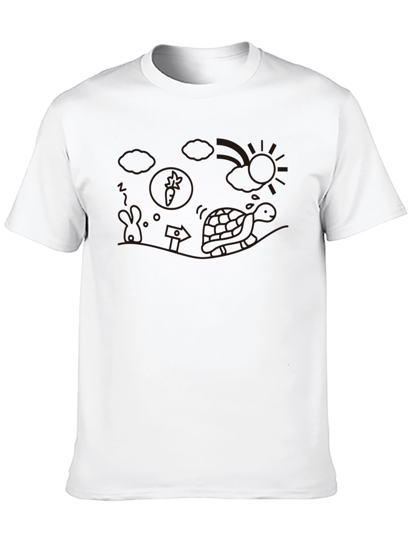 Black Whimsical Turtle Graphic Tee - Casual Black T-Shirt view 10