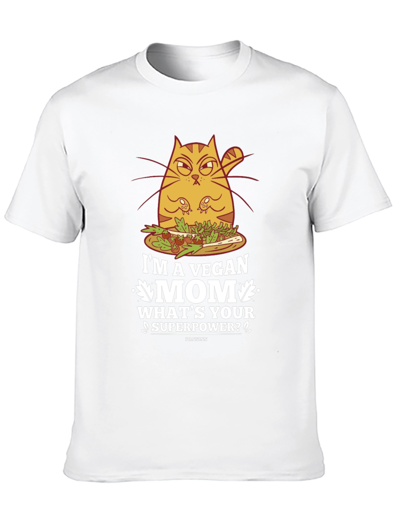 Black Vegan Mom T-Shirt - Funny Cat Design view 10