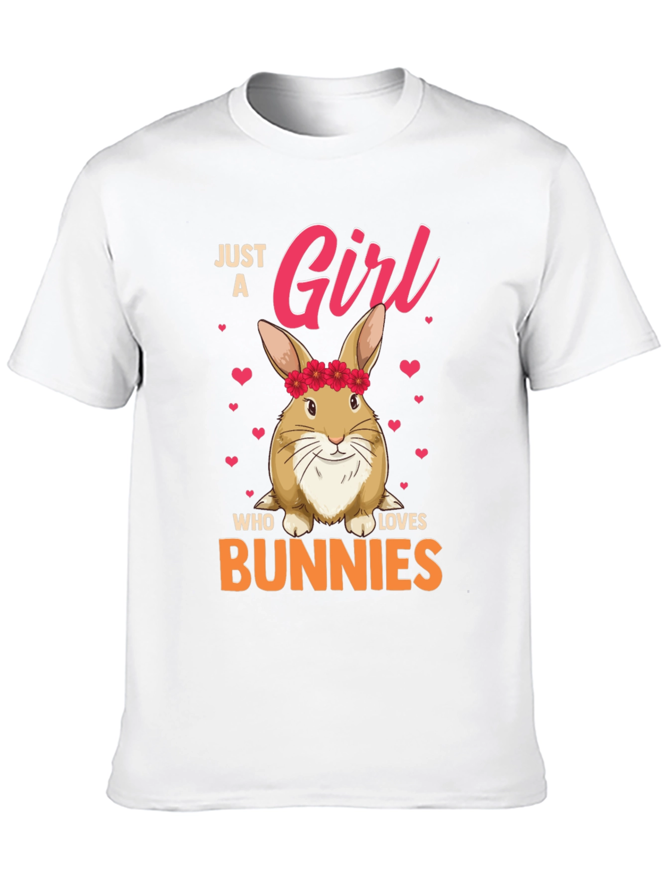 Black Just a Girl Who Loves Bunnies Graphic T-Shirt view 10