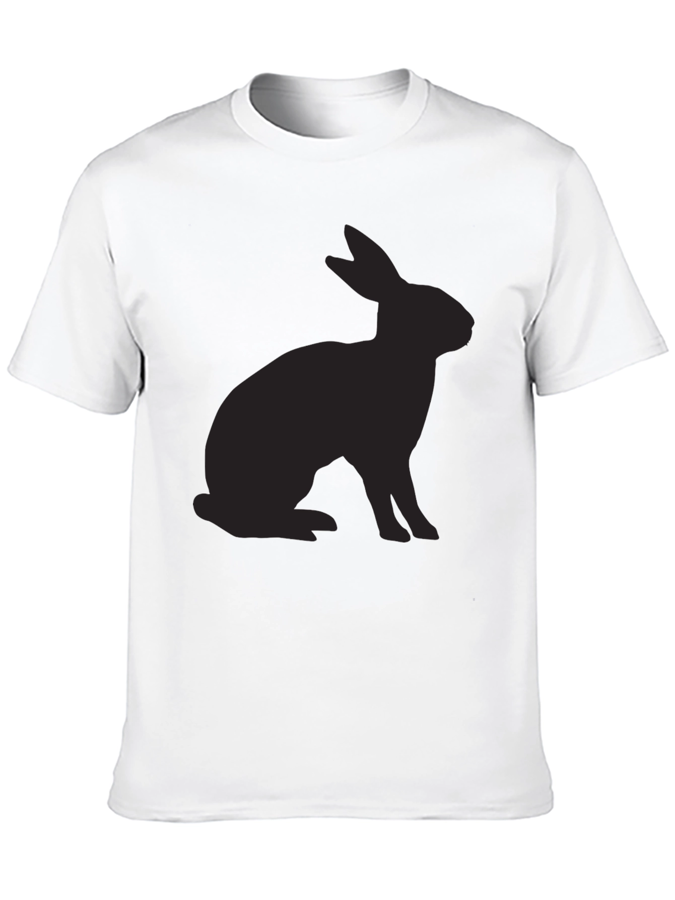 Black Rabbit Silhouette Tee - Stylish Black Cotton T-Shirt view 10