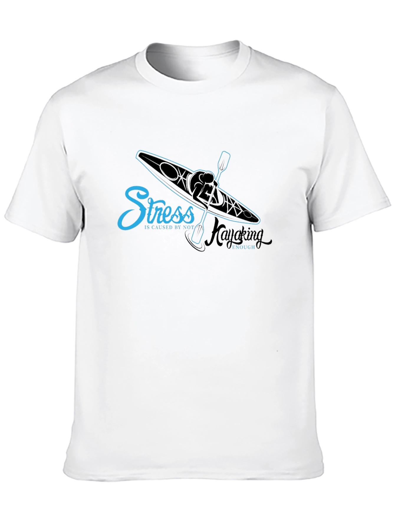 Black Kayaking Stress Relief T-Shirt view 10