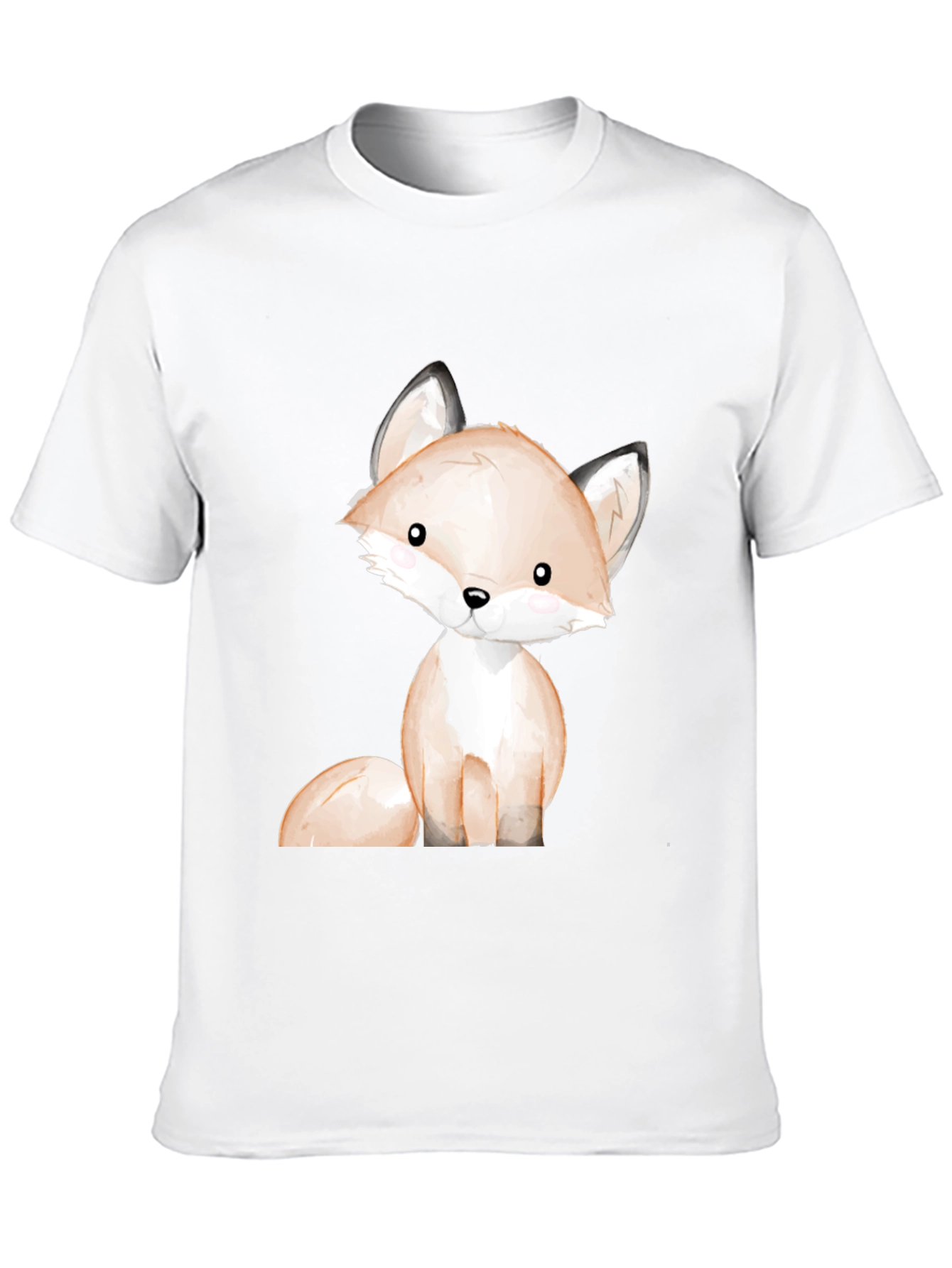 Black Cute Fox Graphic Tee - Unisex Black T-Shirt view 10