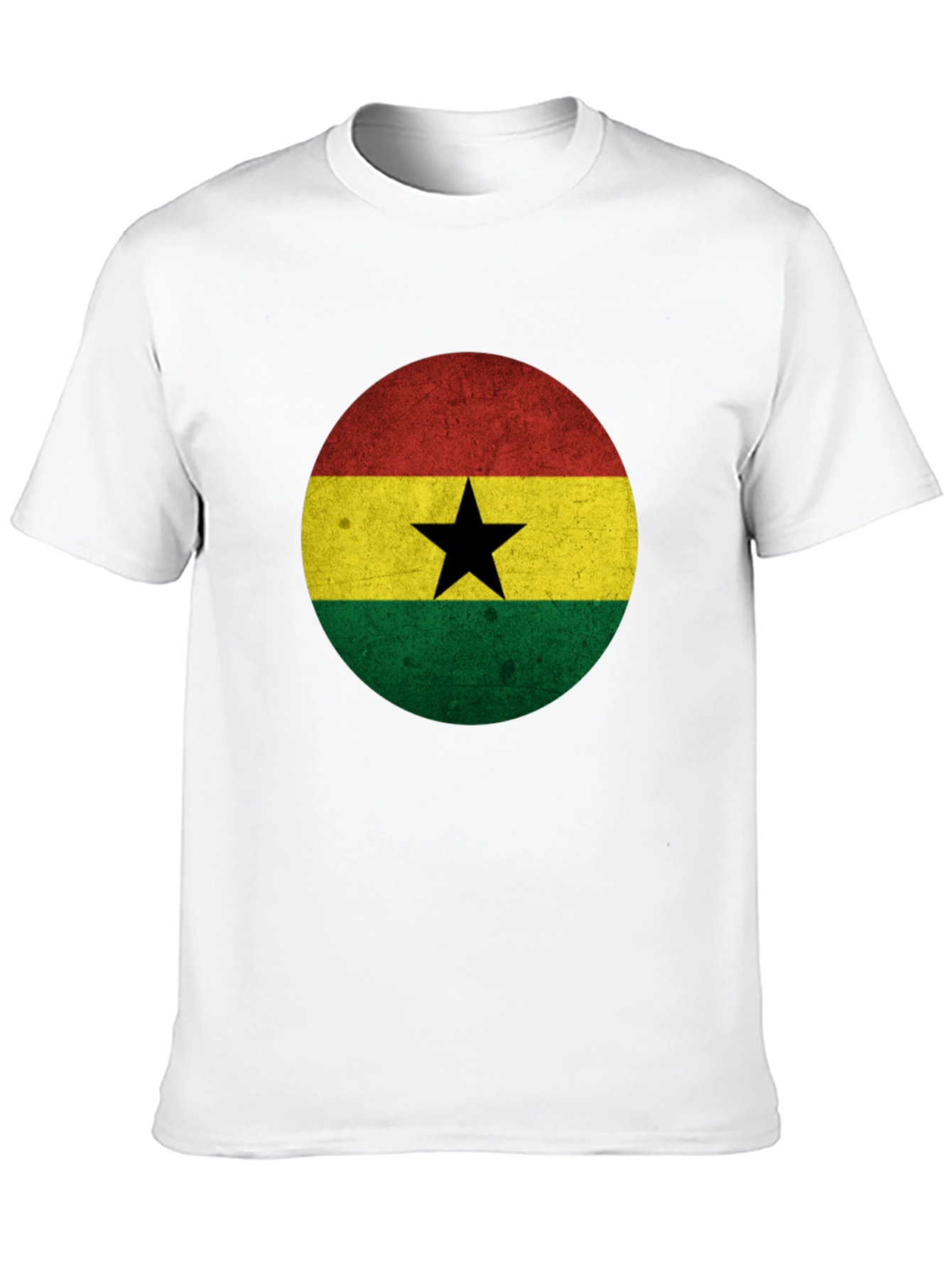 Ghana Flag Graphic T-Shirt - Mens Black Tee - 10