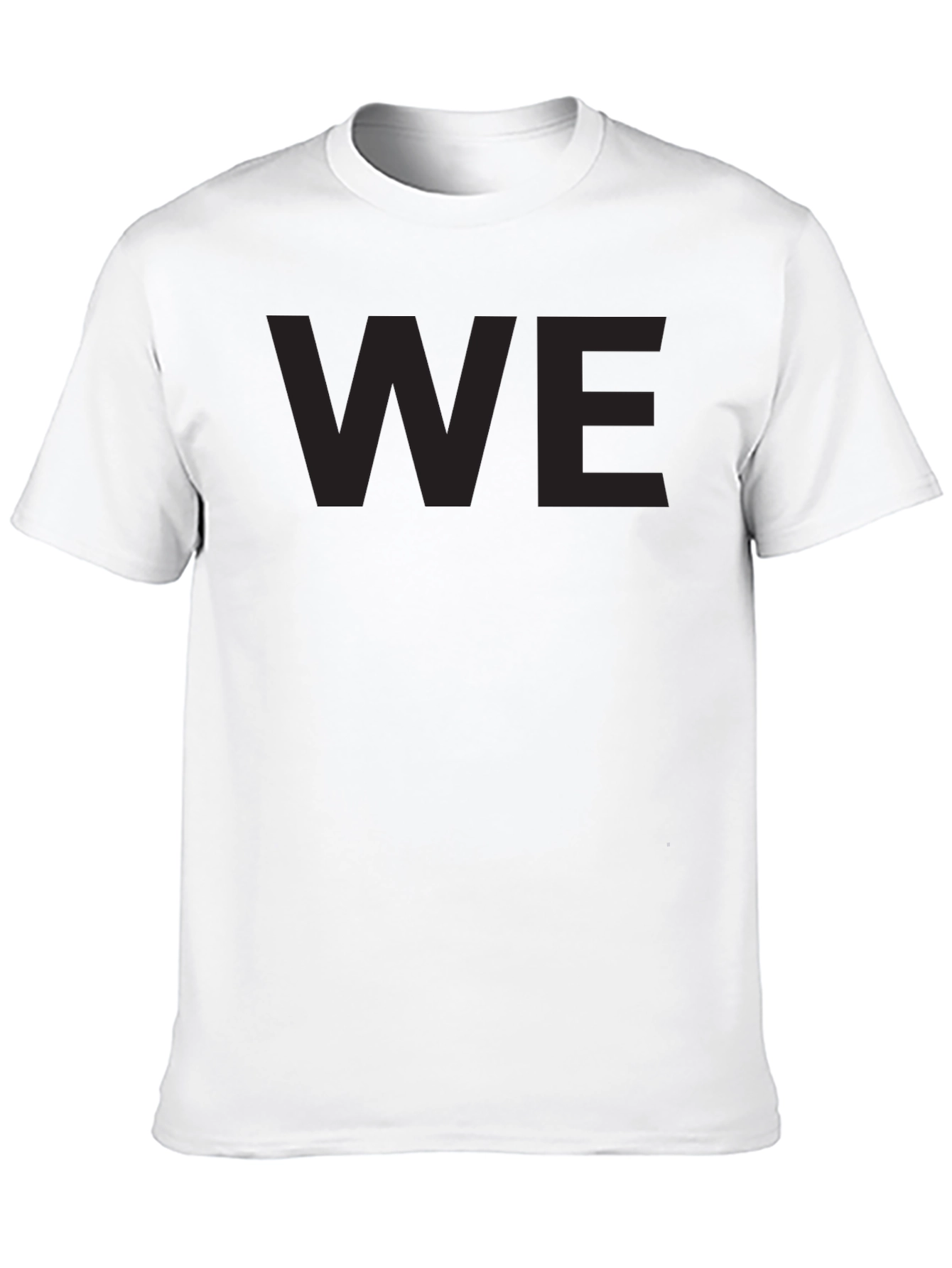 Black Minimalist "WE" Black Crew Neck T-Shirt view 10