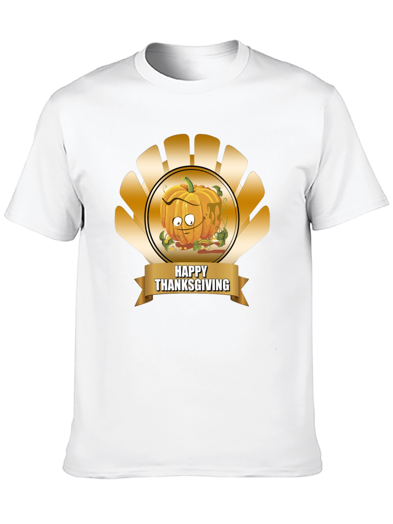 Black Thanksgiving Pumpkin Cartoon T-Shirt view 10