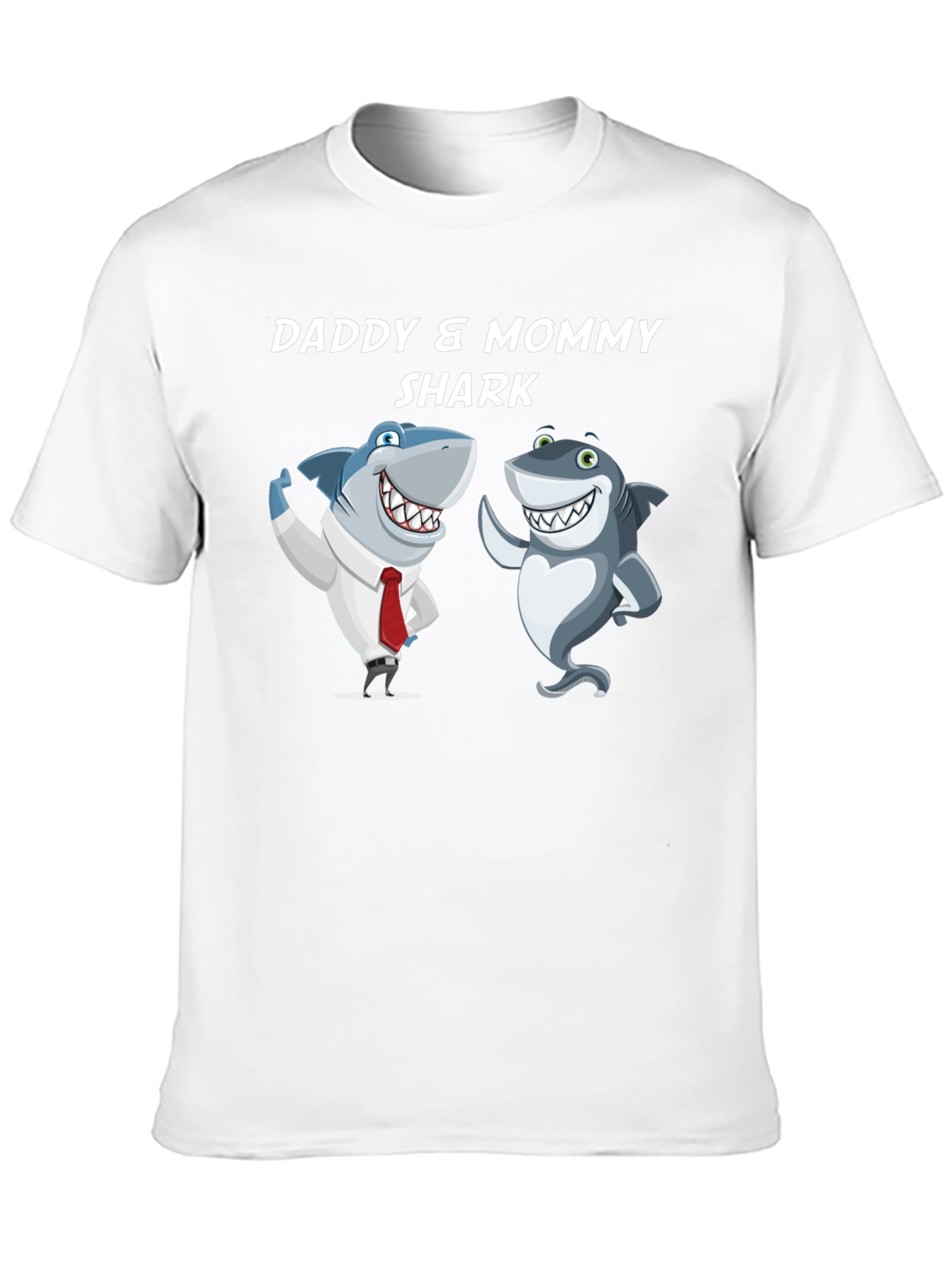 Black Daddy & Mommy Shark T-Shirt - Cute Family Tee view 10