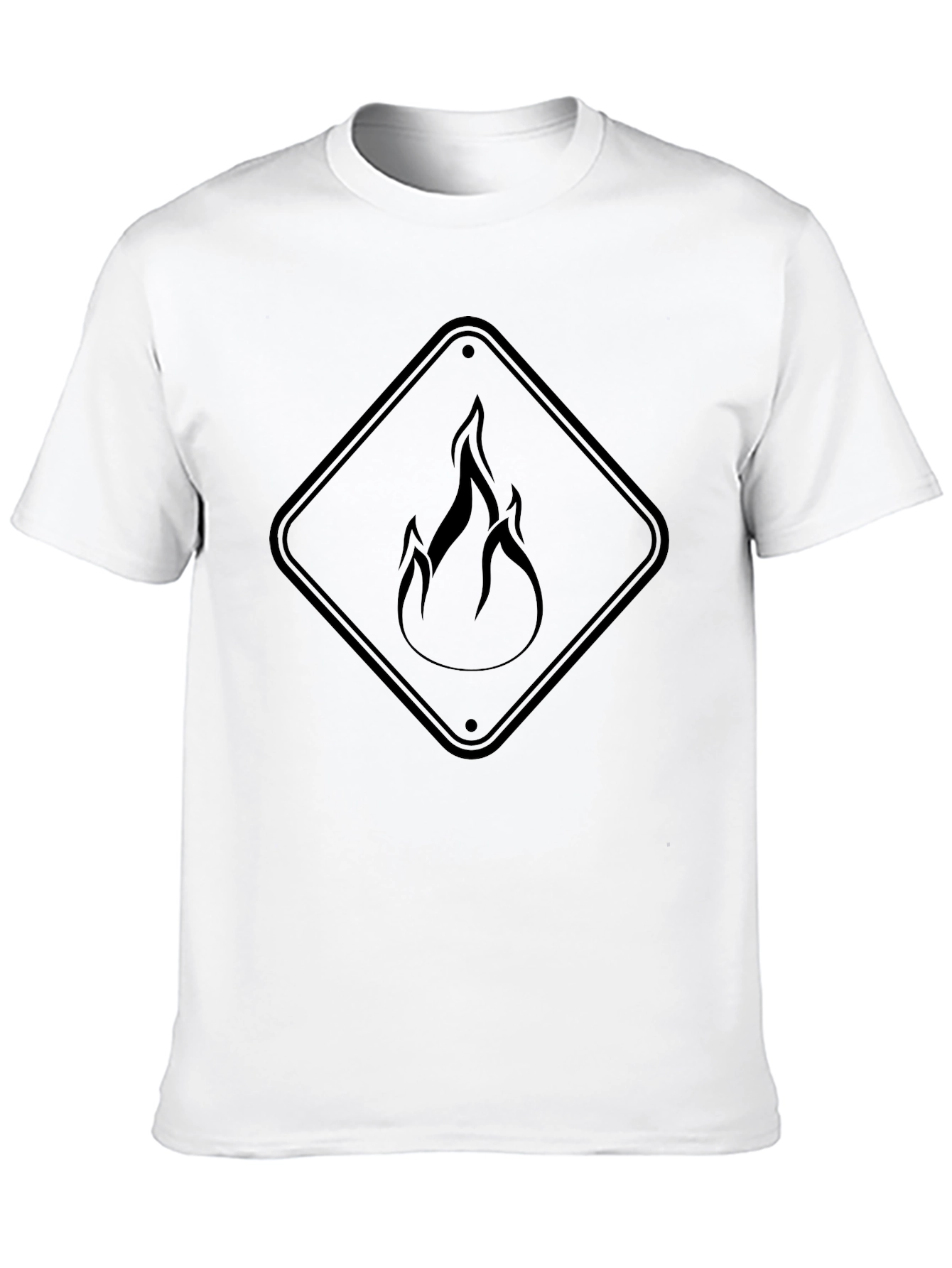 Black Flammable Hazard Symbol Black Graphic Tee view 10