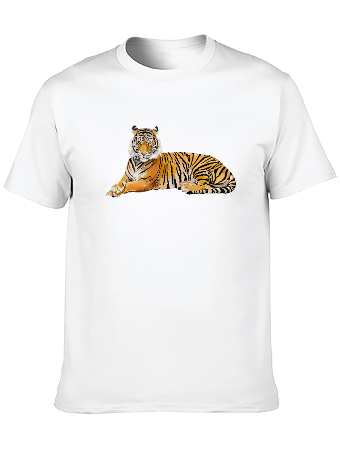 Black Cool Tiger Graphic T-Shirt - Black Cotton Tee view 10
