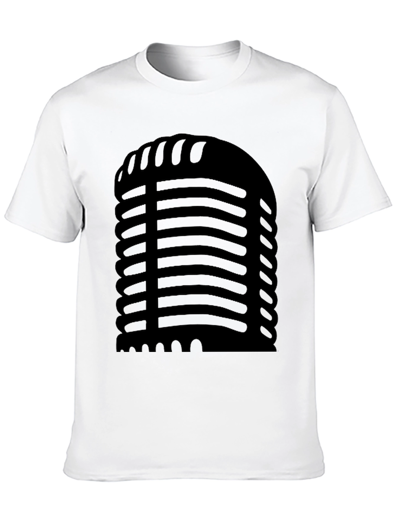 Black Retro Microphone Graphic Black T-Shirt view 10