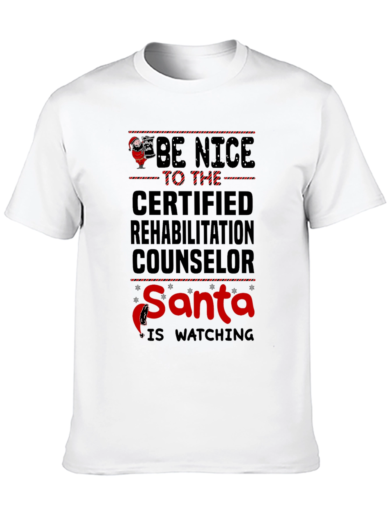 Black Funny Santa Certified Rehab Counselor T-Shirt view 10